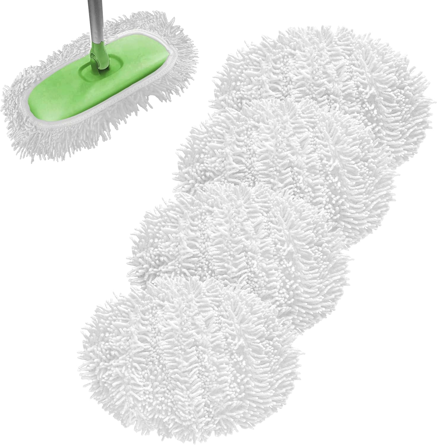 Reusable Microfiber Mop Pads 4 Pack for Swiffer
