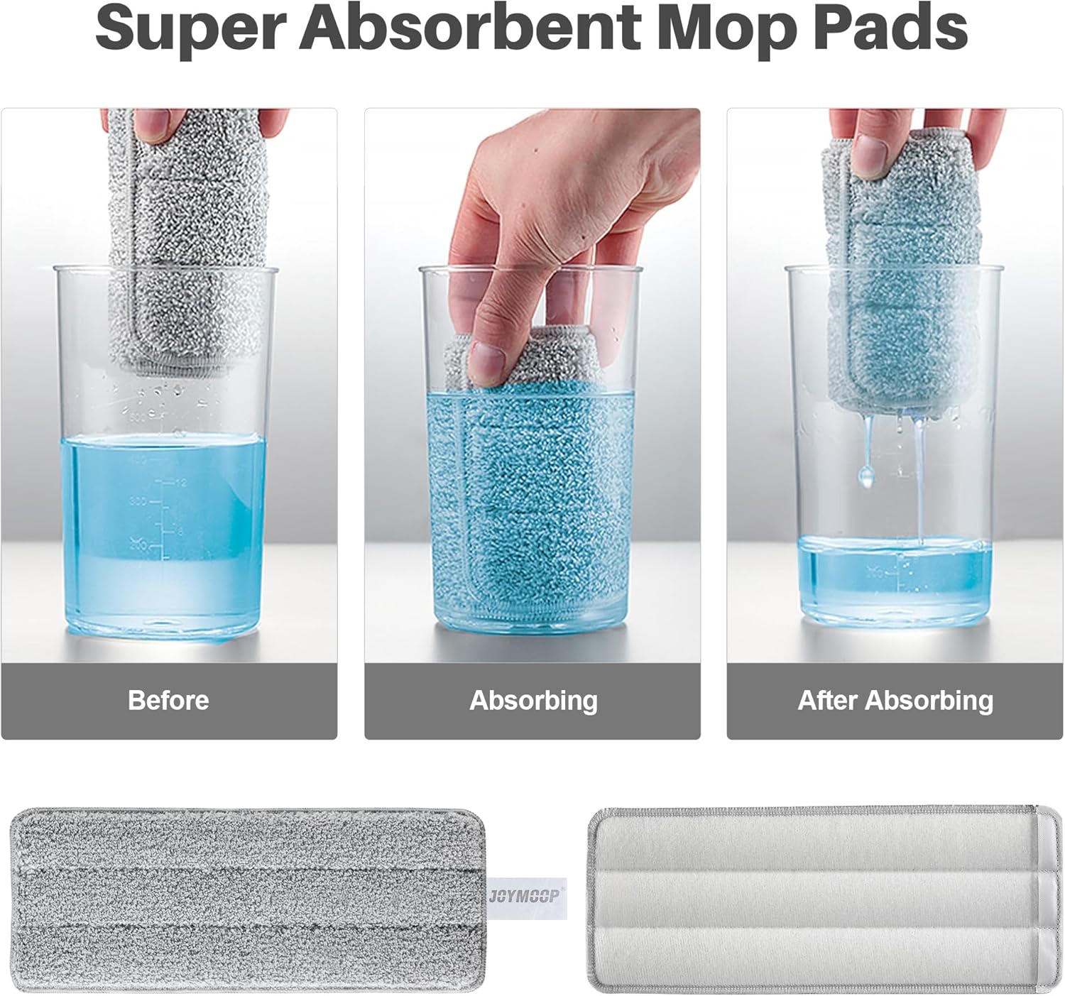 JOYMOOP Microfiber Mop Pads - Stripe Pink Pack of 2