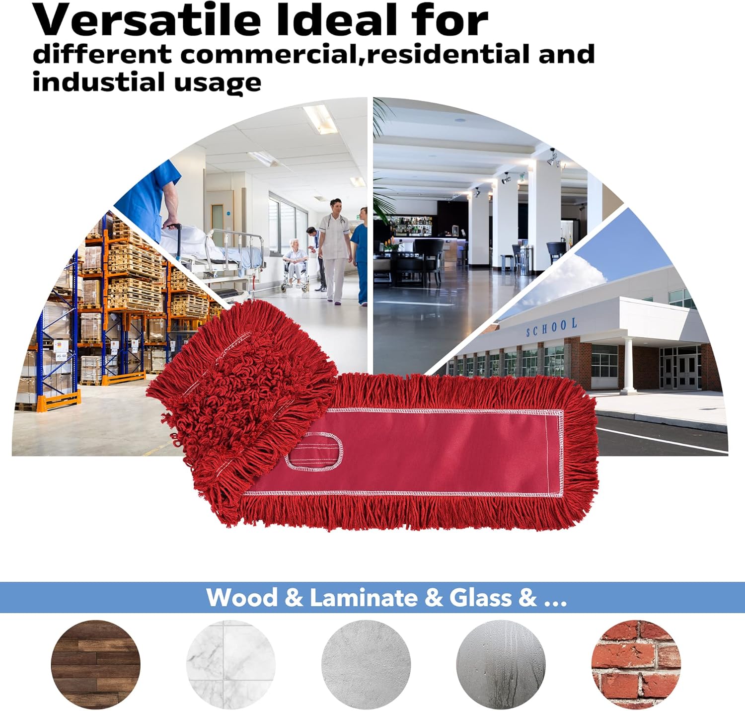 L Luke Supply Matthew 36 Dust Mop Refill 3 Pack Red