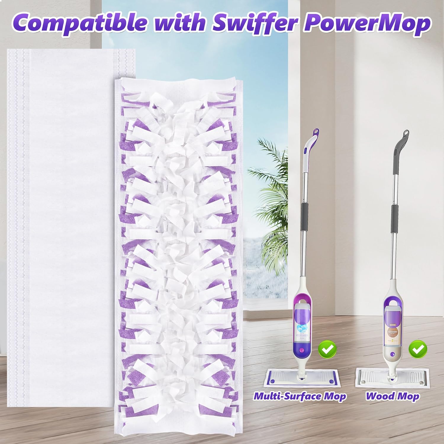 10 Count Swiffer PowerMop Replacement Pads - Unscented Safe for All Floors