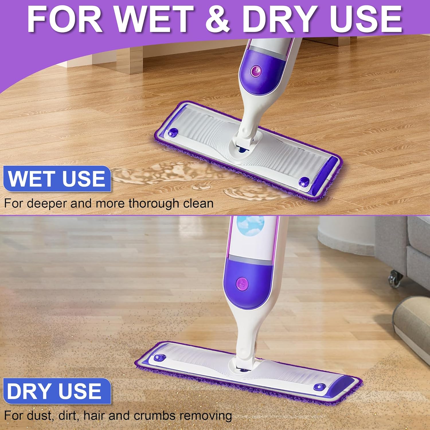 Reusable Mop Pads for Swiffer Power Mop 6 Pack