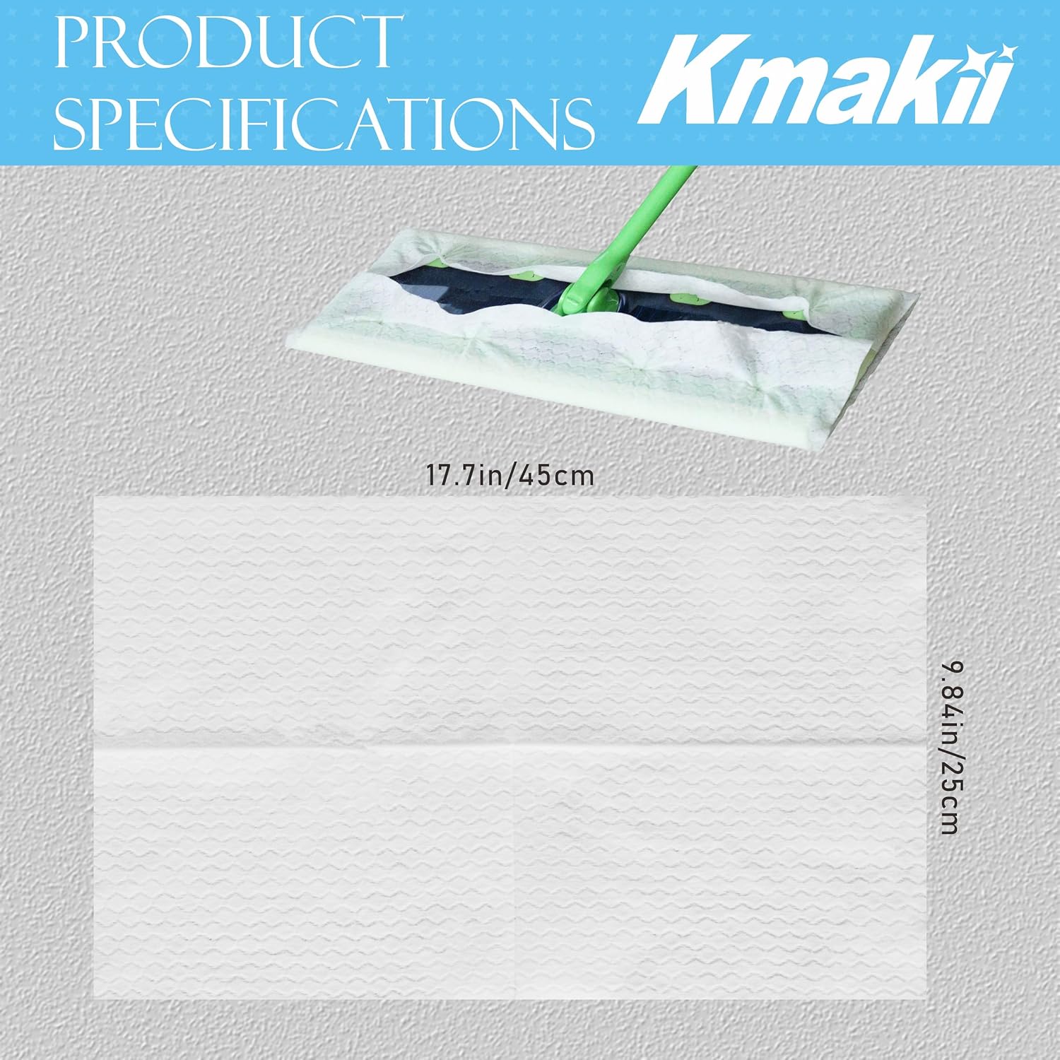 KMAKII X-Large Dry Sweeping Cloths 100 Pcs Pack