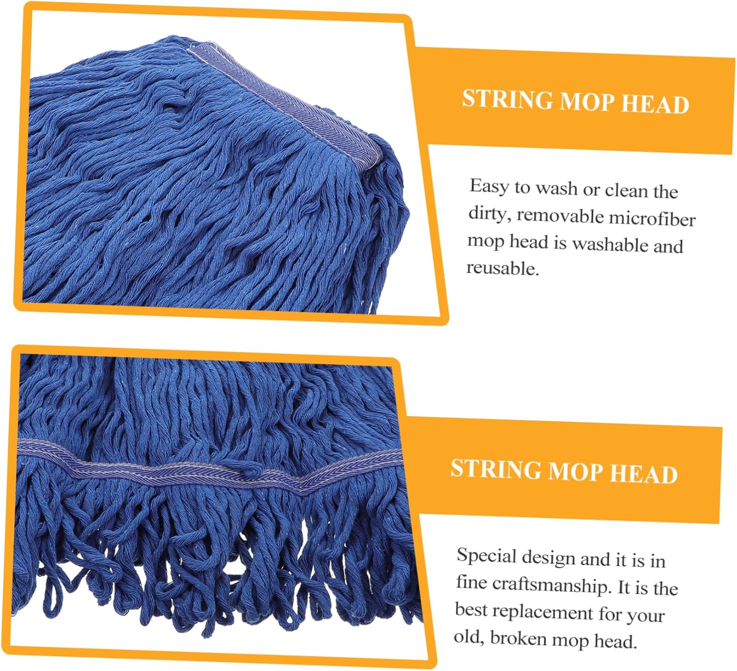 Heavy Duty Cotton Mop Head Replacement for Home and Commercial Use