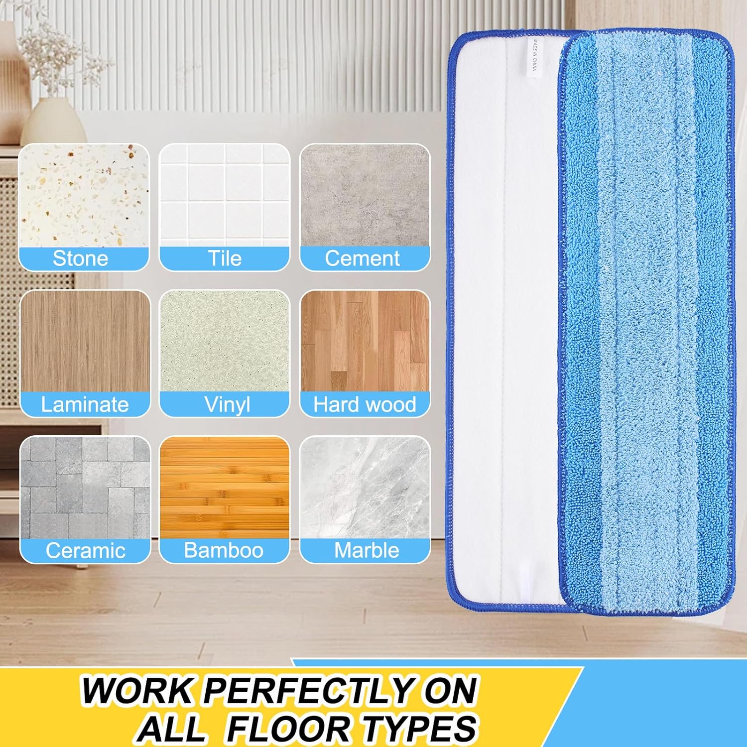 8 Pack 18 inch Reusable Microfiber Spray Mop Replacement Heads 1
