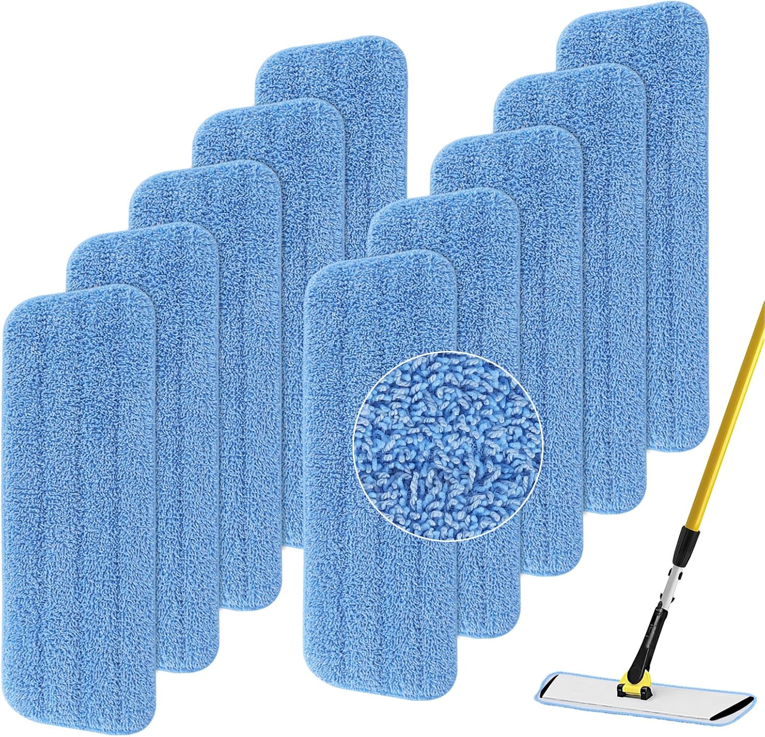 BeiLan Replacement Microfiber Mop Pad 10 Pack 18 17