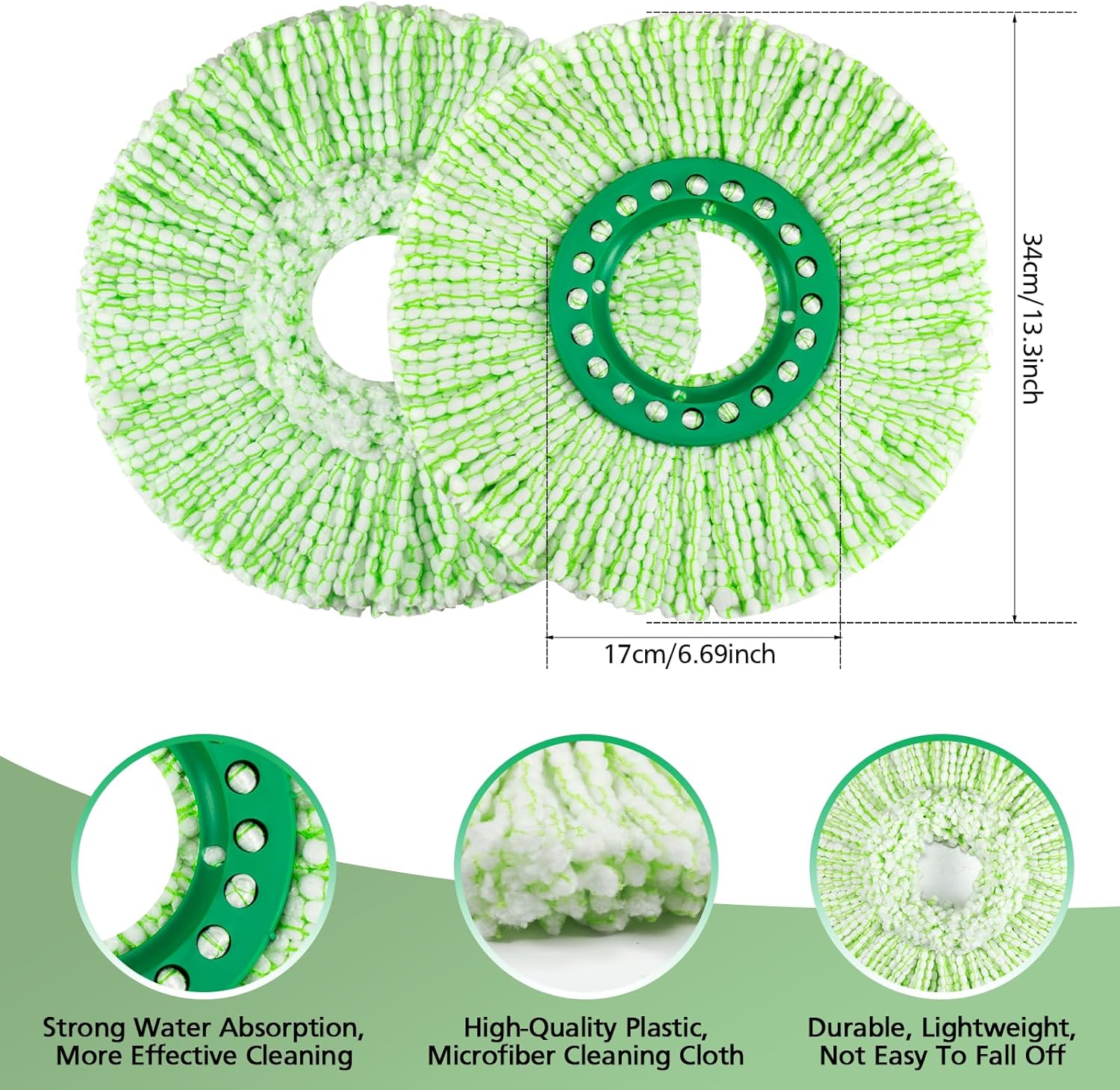 Zeekech 6 Pack Mop Head Refills for Libman Tornado Spin Mop