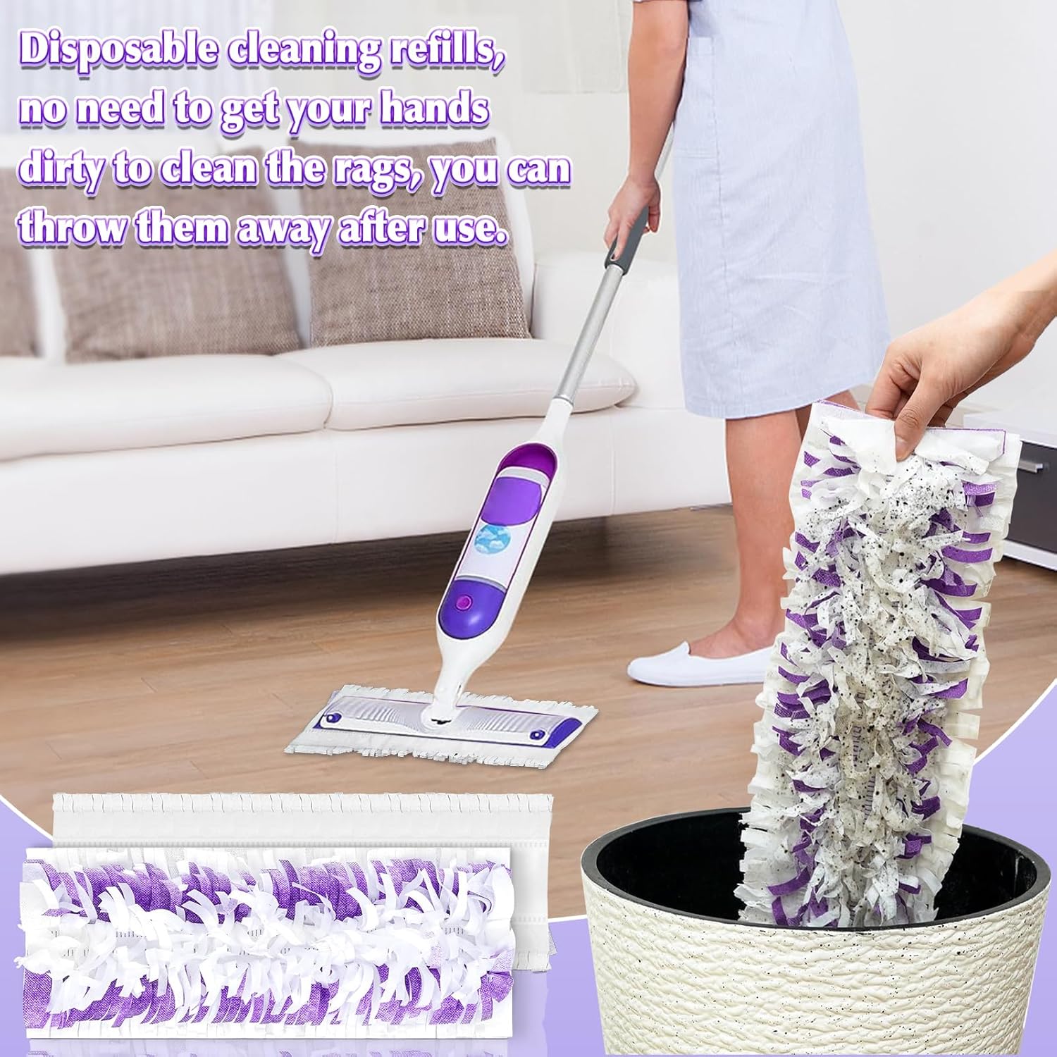 Hofosi 12 Pack Swiffer Power Mop Pad Replacement