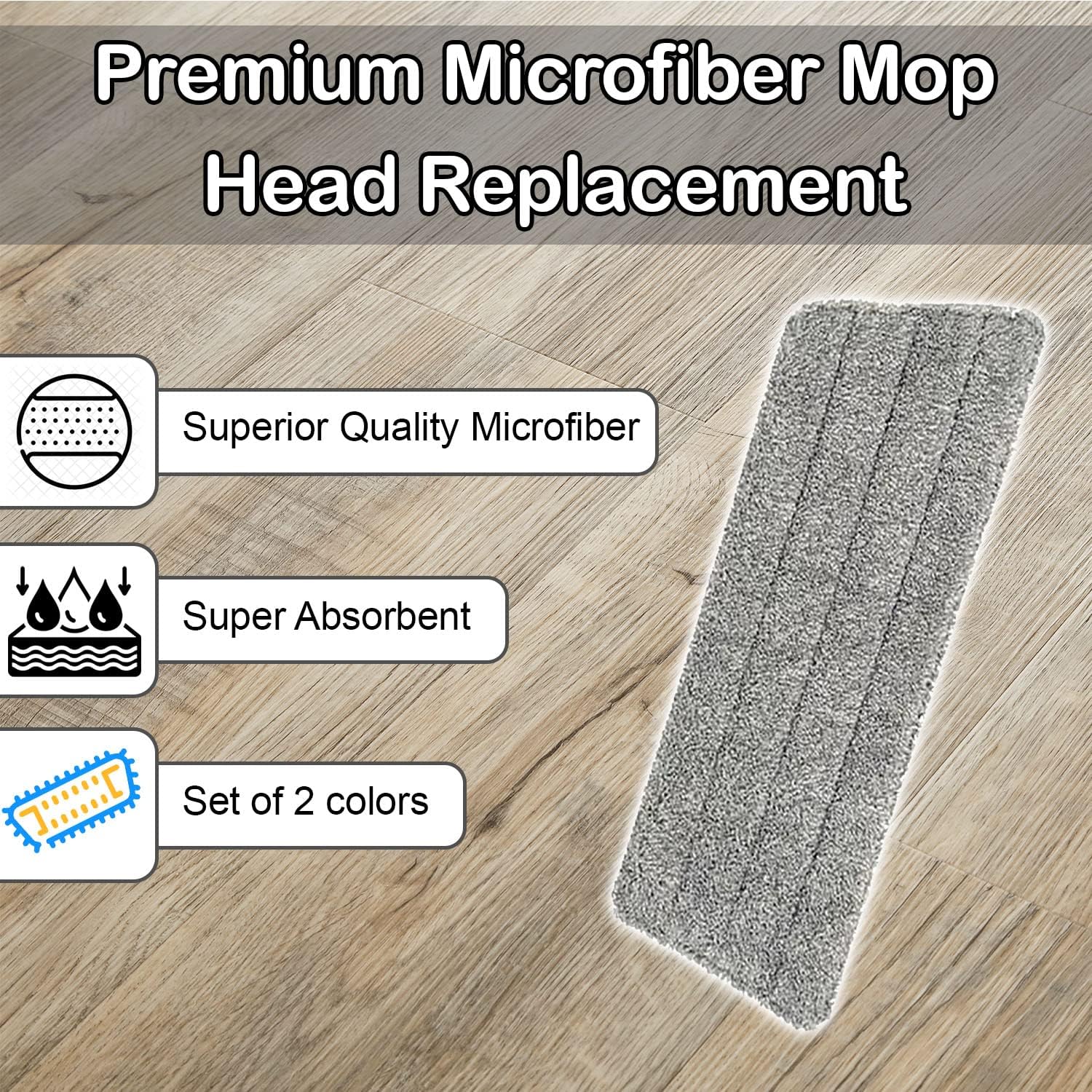 Replacement Microfiber Mop Heads Set of 4
