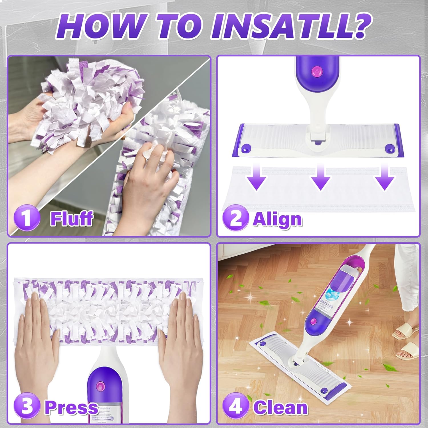 10 Count Swiffer PowerMop Replacement Pads - Unscented Safe for All Floors