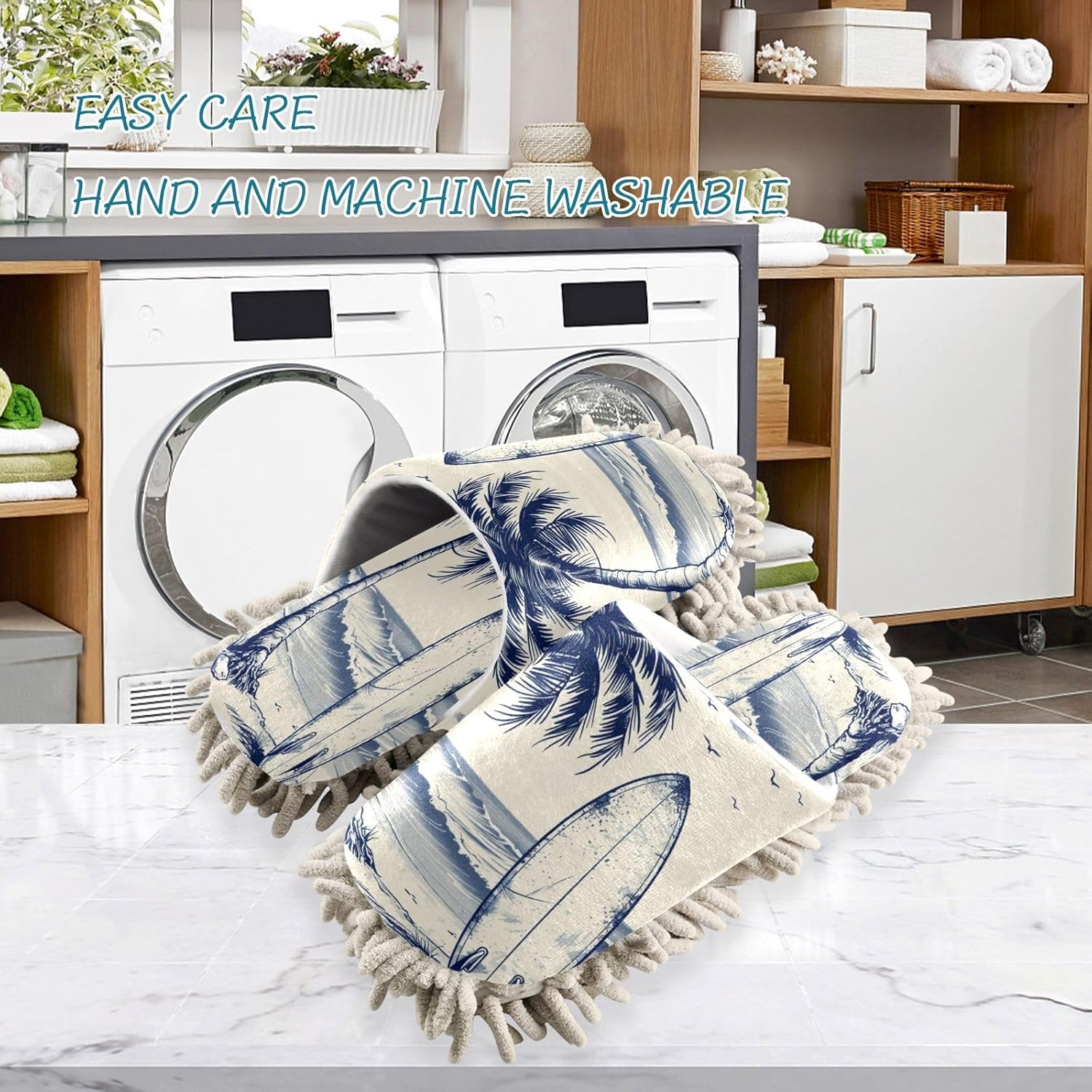 FLildon Microfiber Mop Slippers for Kitchen Floor Cleaning