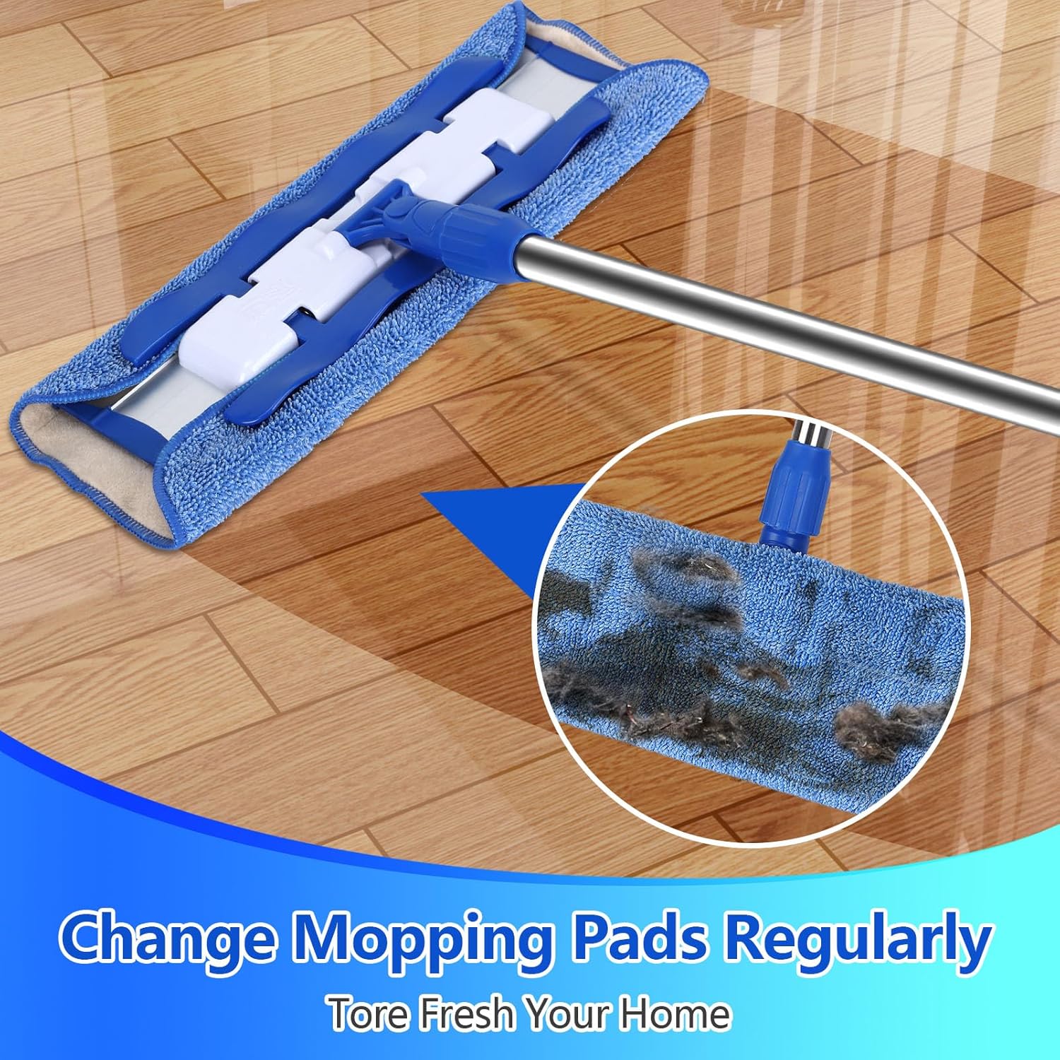 Yicotira Microfiber Mop Refills 4 Pack - Reusable Replacement for MR SIGA