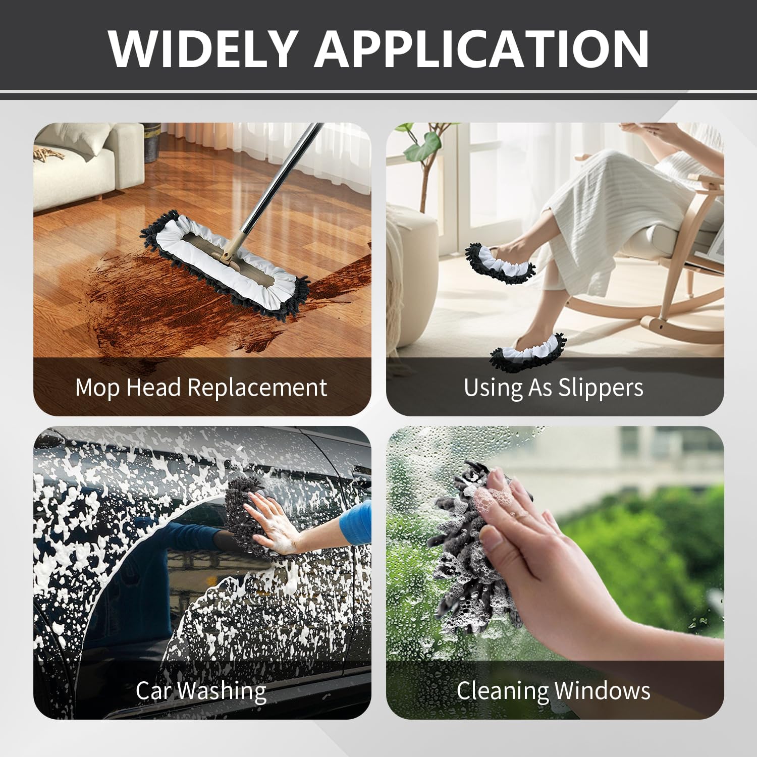 EKIORI Mop Slippers Socks for Home Cleaning 1