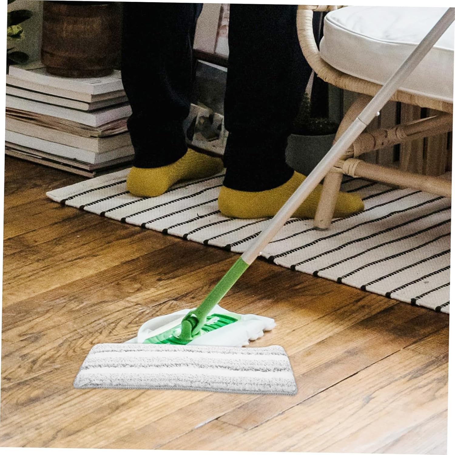 3Pcs Striped Self-Adhesive Mop Pads for Flat Mops