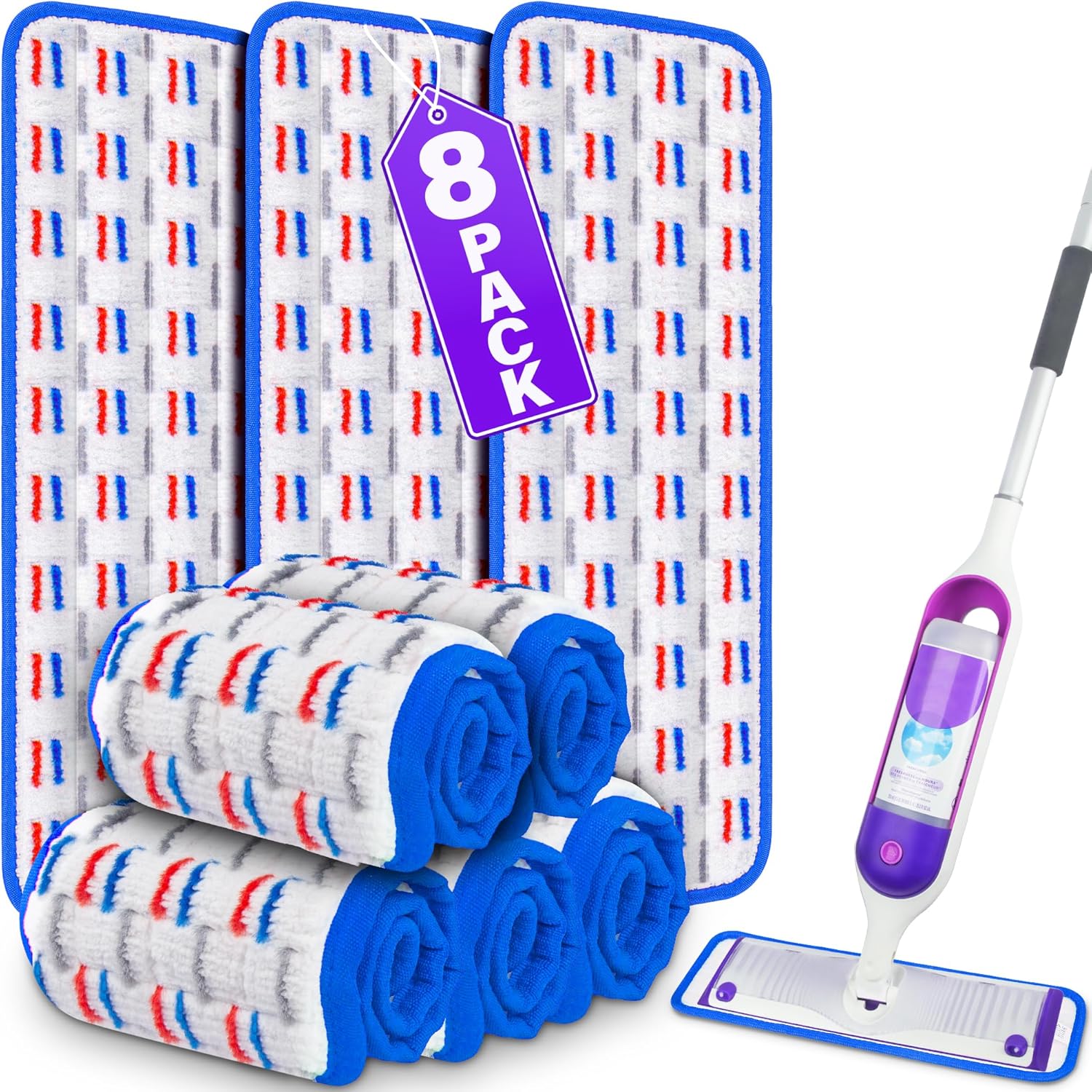FORSPEEDER 8 Pack Reusable Mop Pads for Swiffer PowerMop 1