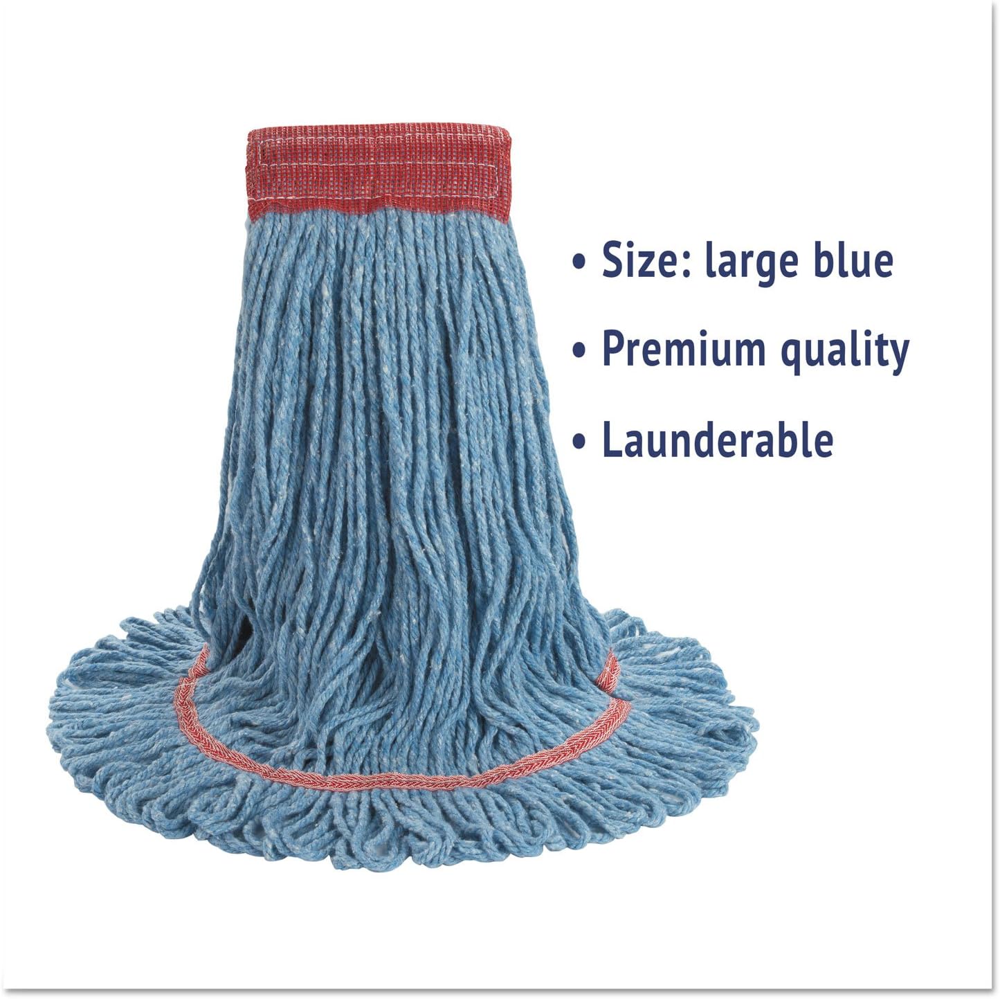 Boardwalk BWK503BLCT 5 in Super Loop Wet Mop Head - Large Blue 12Carton