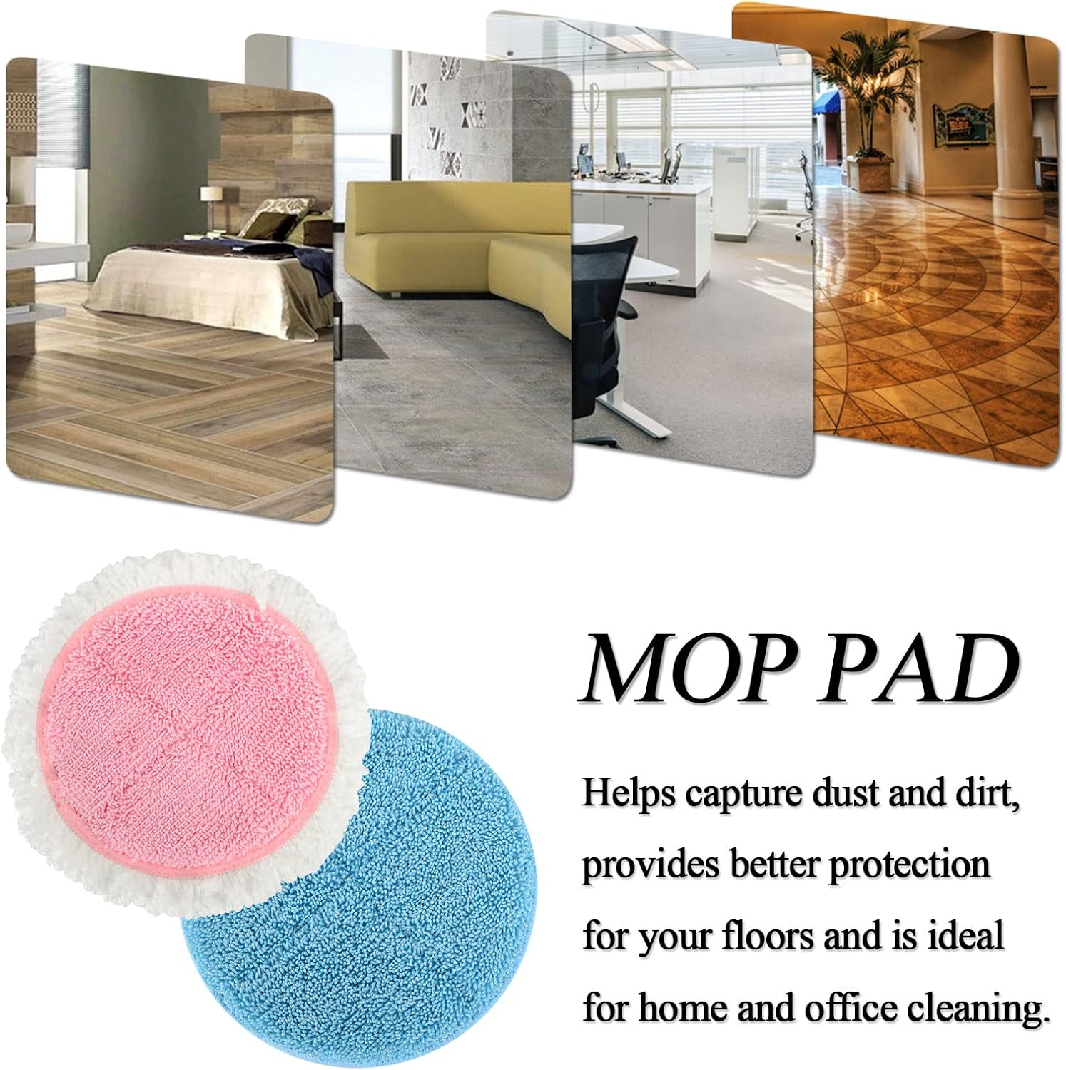 BeiLan 6-Pack Electric Mop Pads for 728 Inch Floor Cleaning