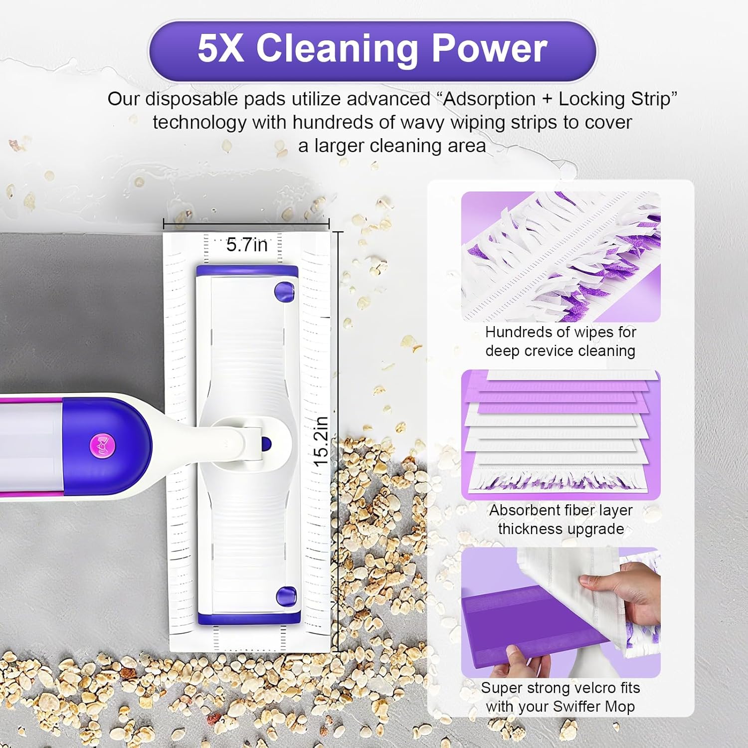 Kamitaly 25 Count Swiffer Power Mop Refill Pads
