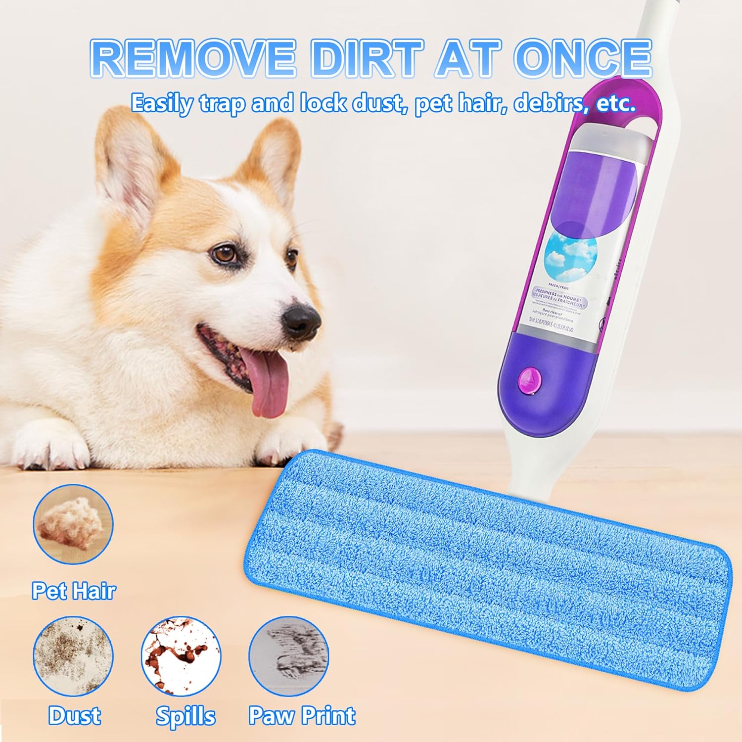 6 Pack Reusable Mop Pads for Swiffer Power Mop