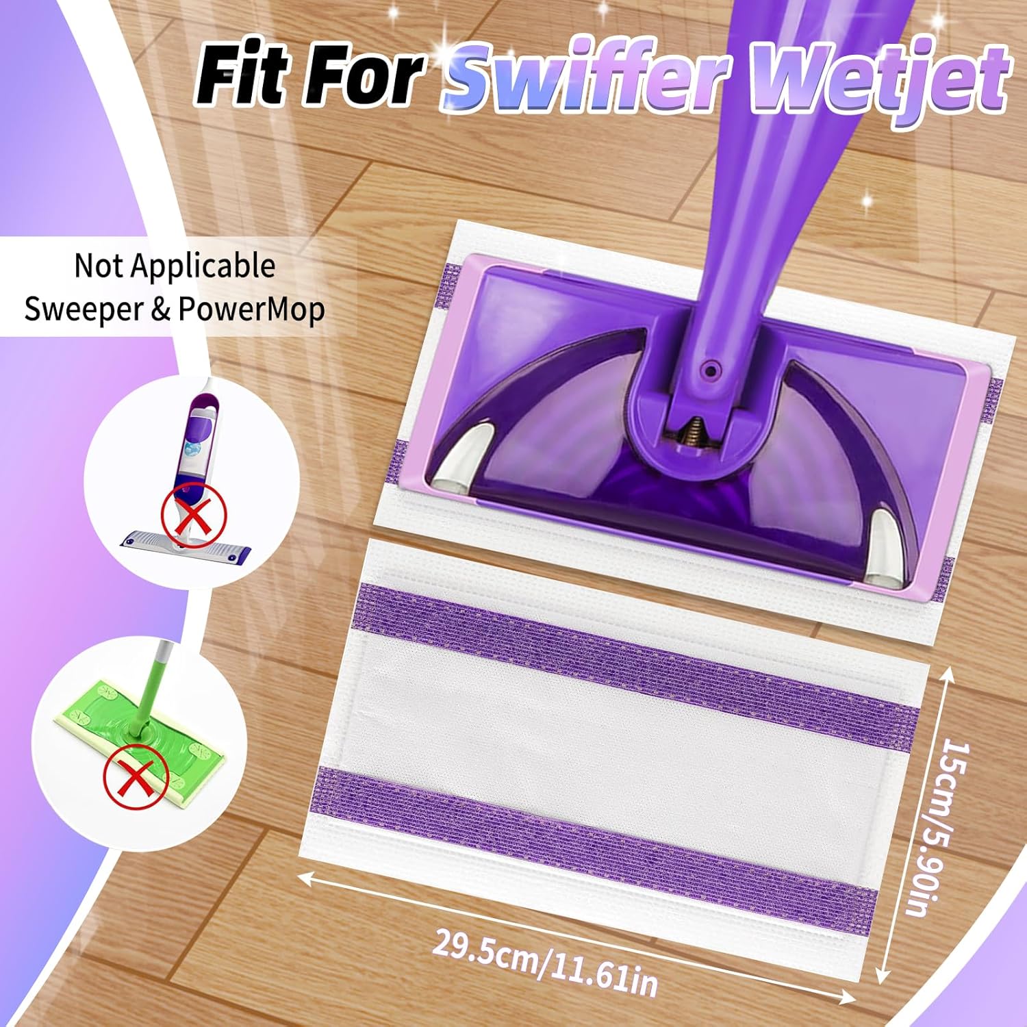 Hofosi 40 Count Wet Jet Mop Pad Refills