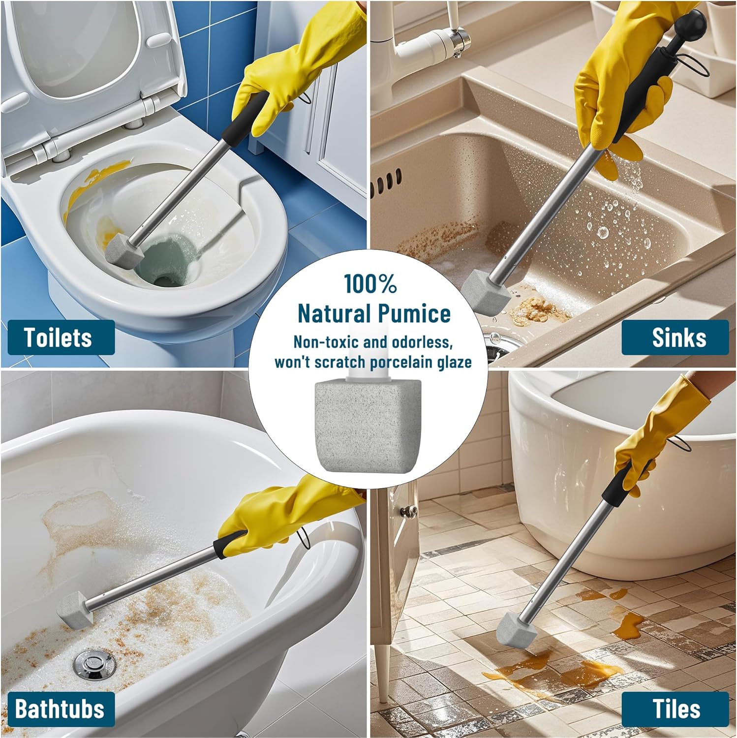 YINGMORE Pumice Stone Toilet Cleaner with Handle 1