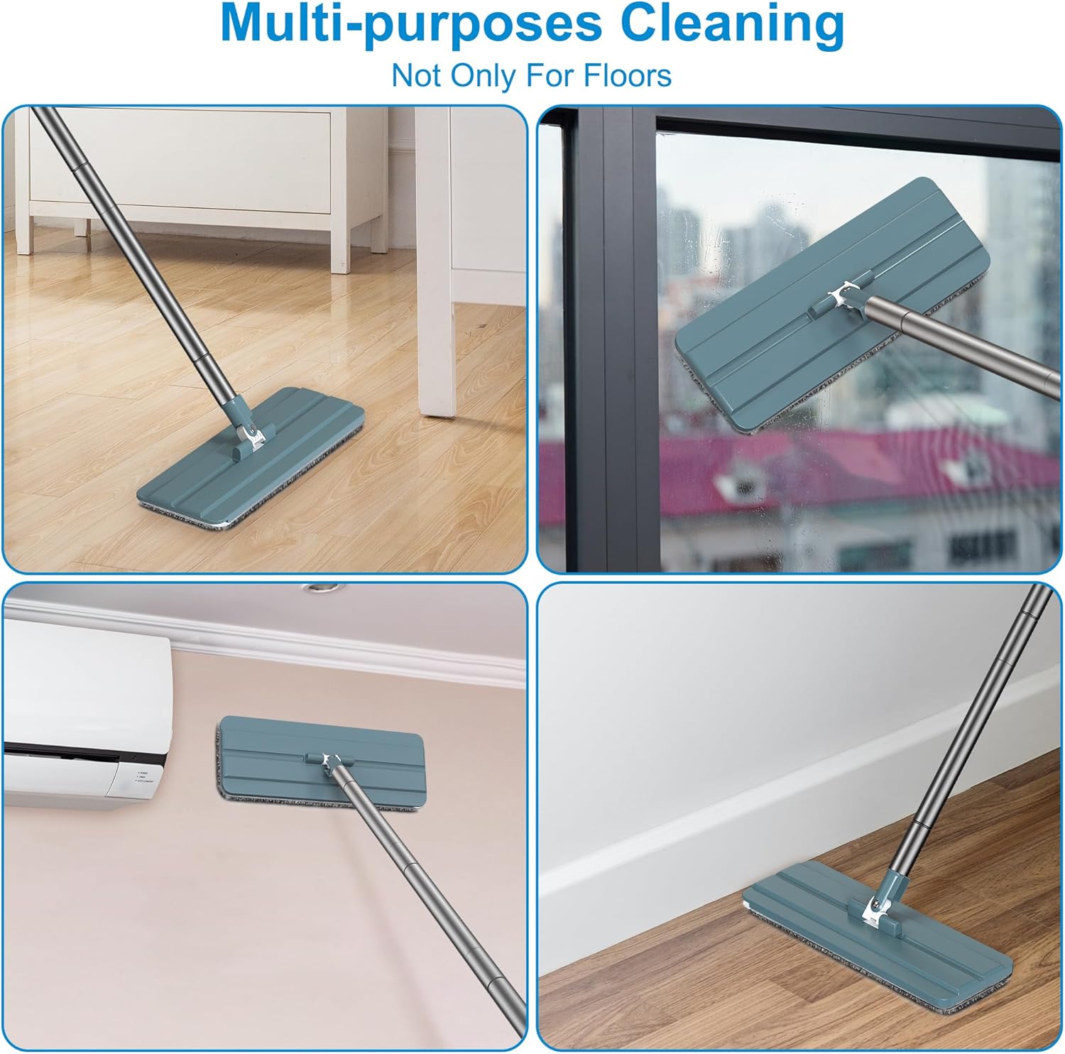 Aifacay 13 Inch Reusable Microfiber Mop Pads - 6 Pack