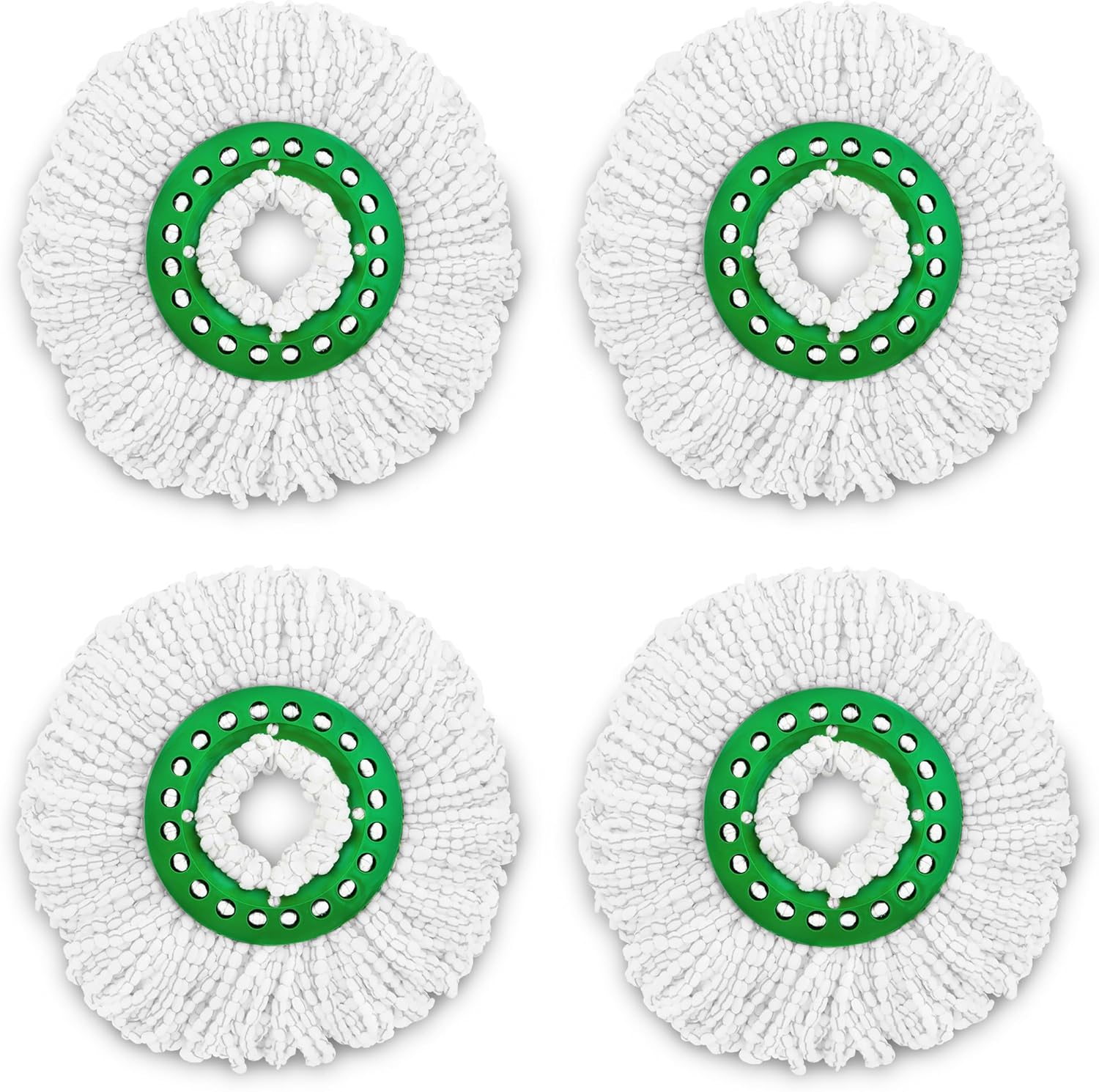 Libman Tornado Spin Mop Refills - Case of 4 Microfiber Green White