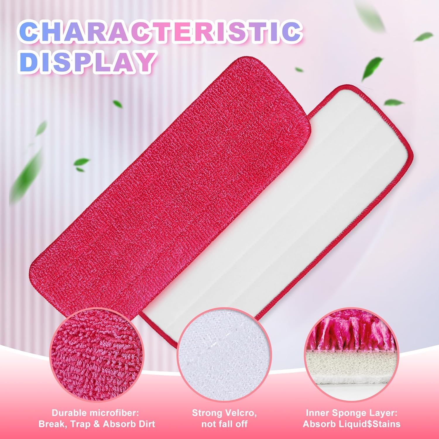 46 Pack Microfiber Mop Pads for Rubbermaid Reveal Spray Mop