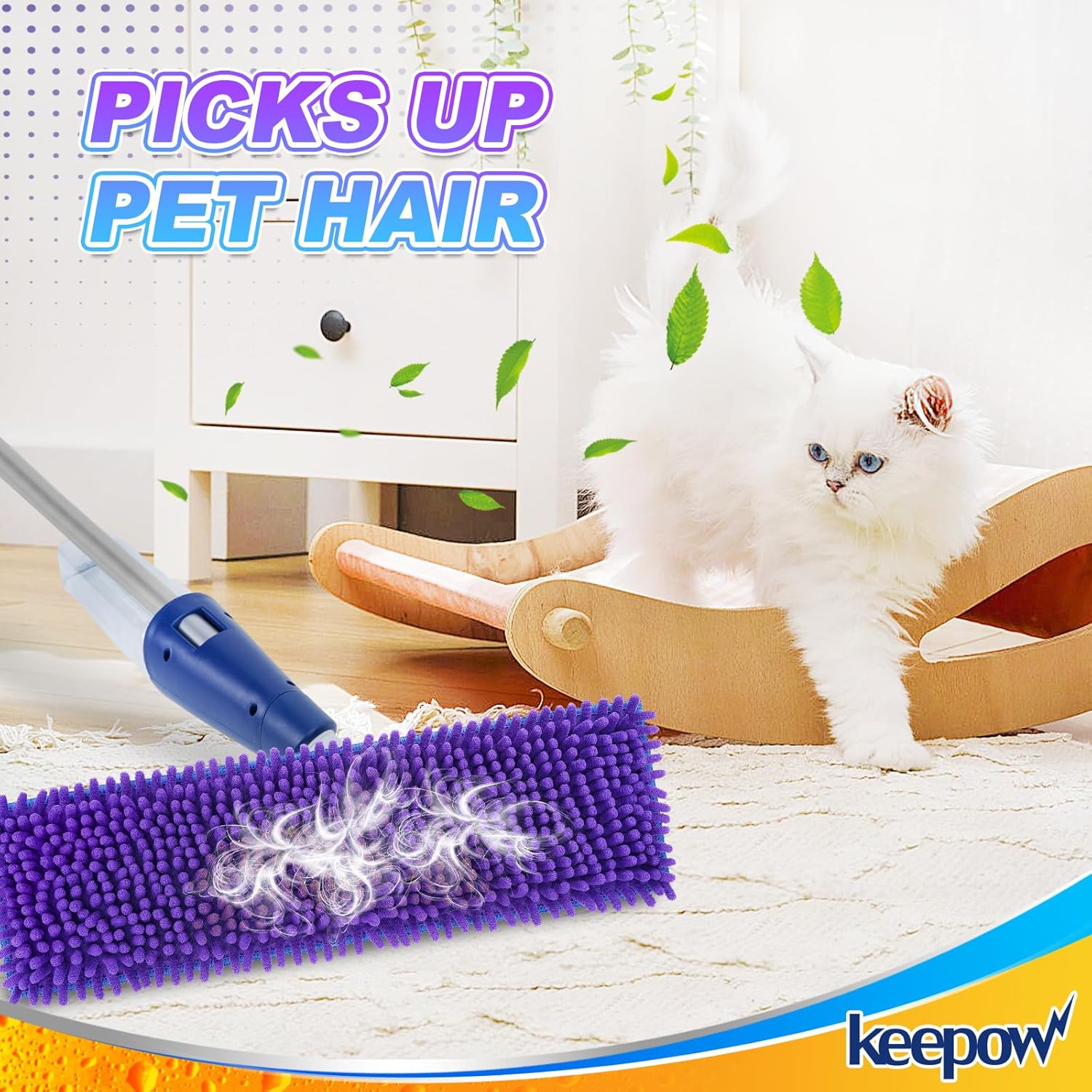KEEPOW Microfiber Mop Pad Replacement 18 Inch 43 Pack Washable Reusable