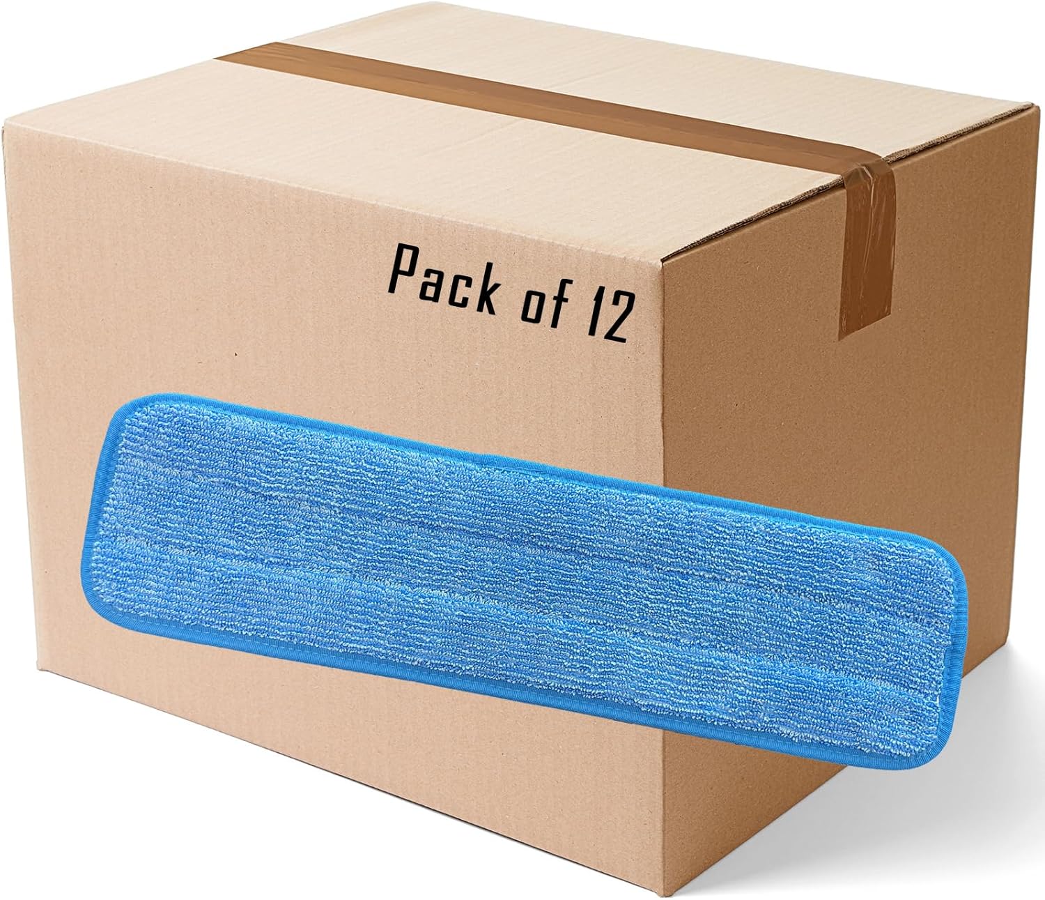 18 Microfiber Mop Pads - Hook and Loop Washable 12 Pack