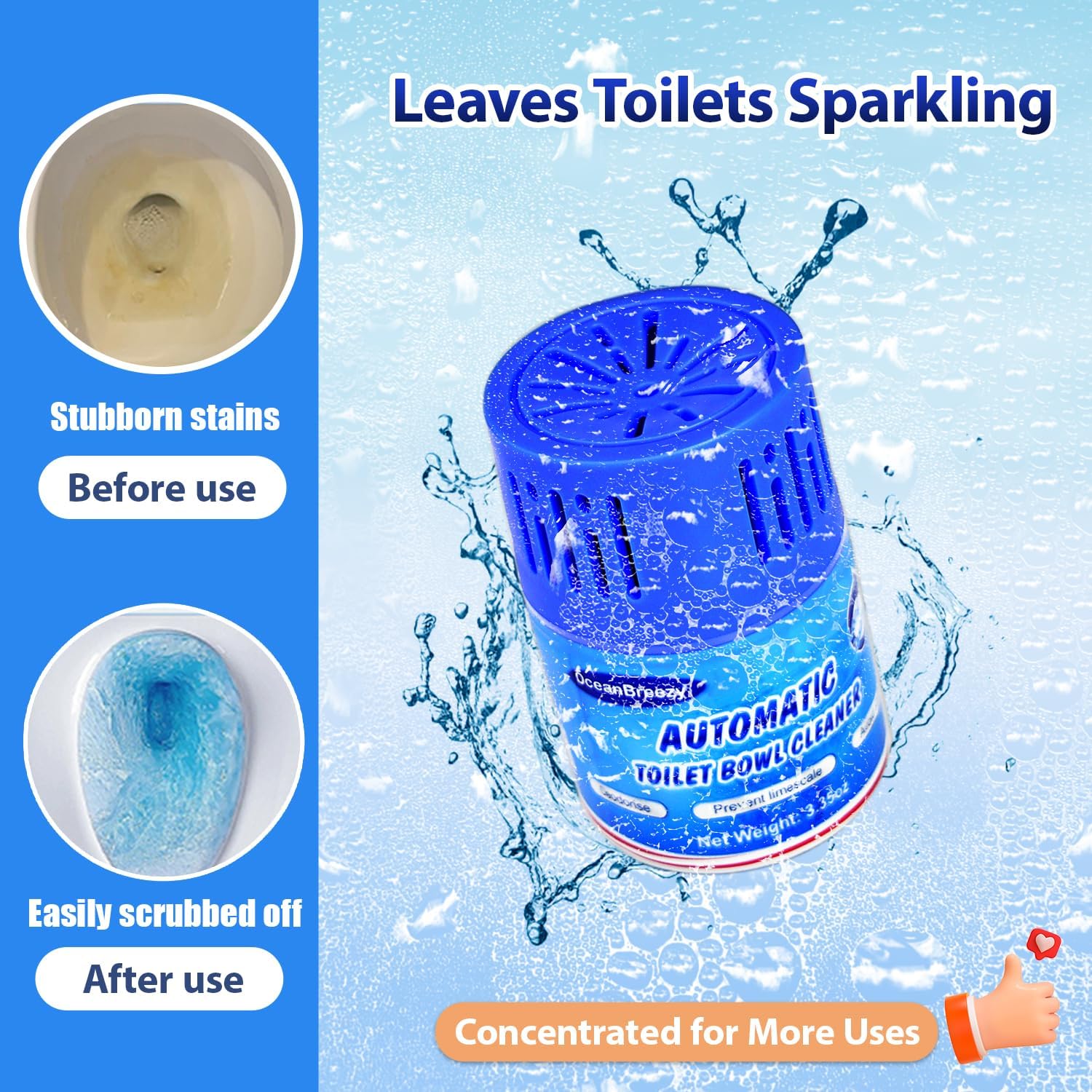 OceanBreezy Toilet Cleaner Tablets 2 Bottles