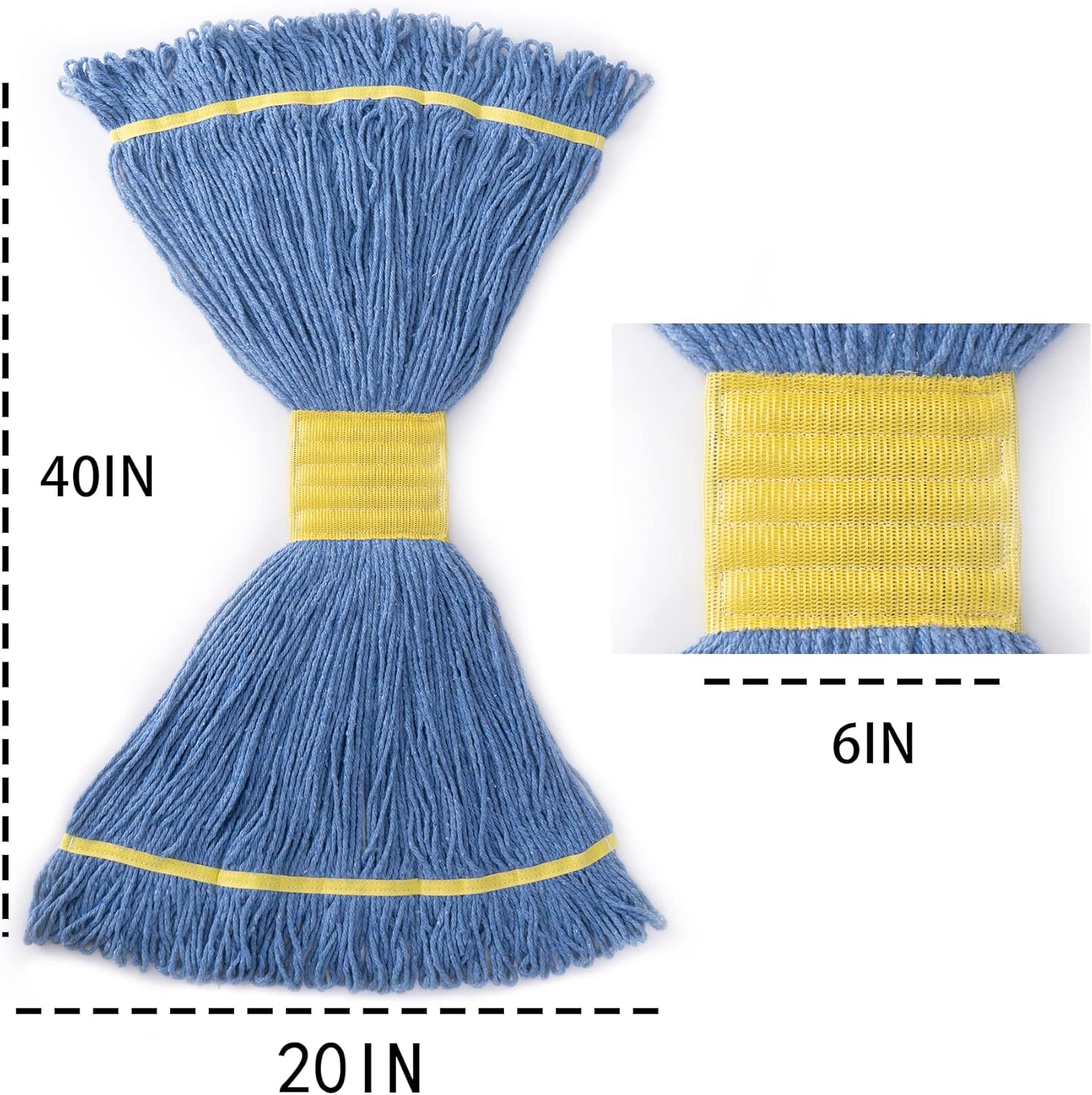 3Pack Mop Heads Commercial Grade Cotton Loop End Heavy Duty Mop Refills