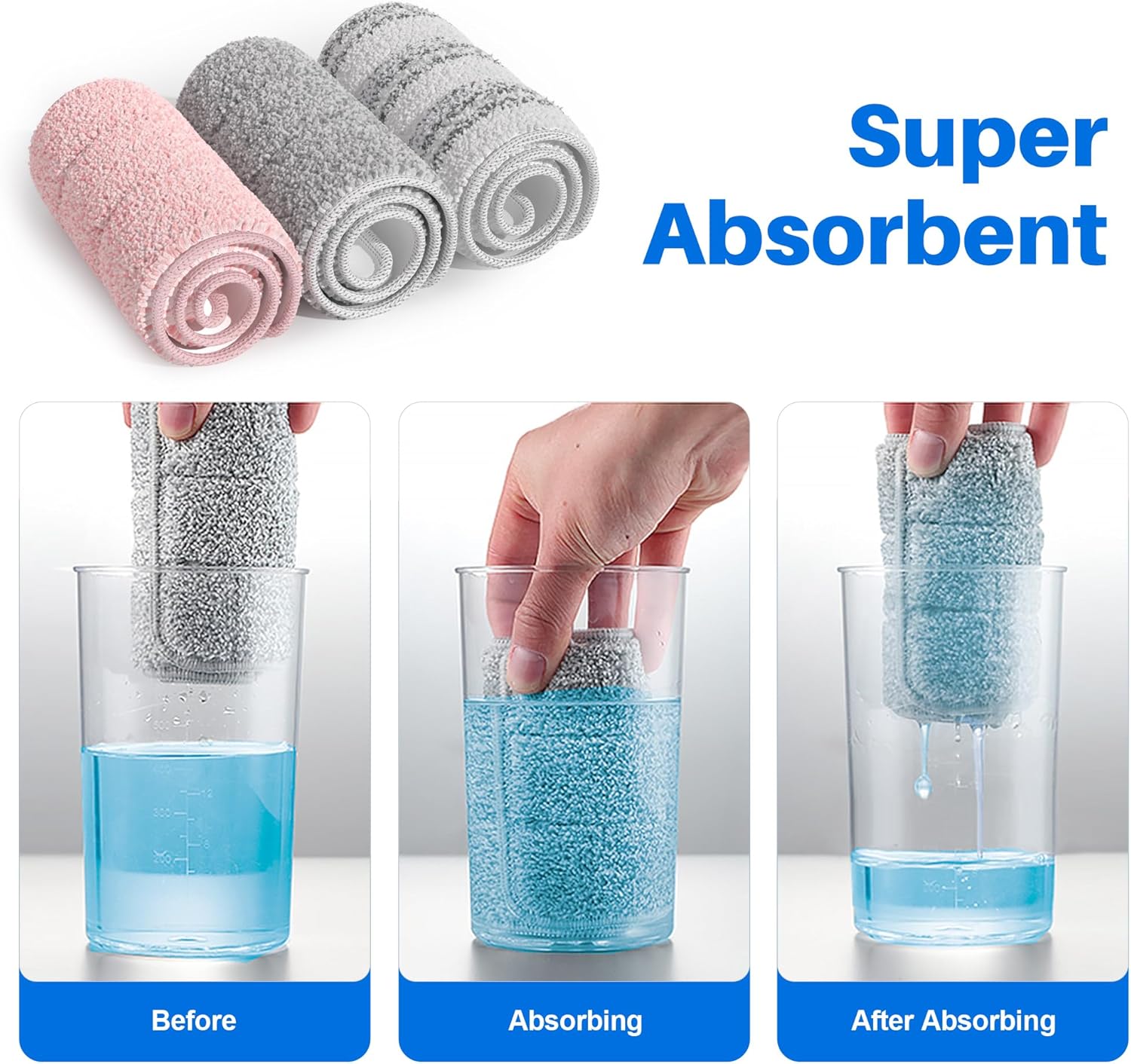 JOYMOOP Microfiber Mop Pads Replacement 6 Pack