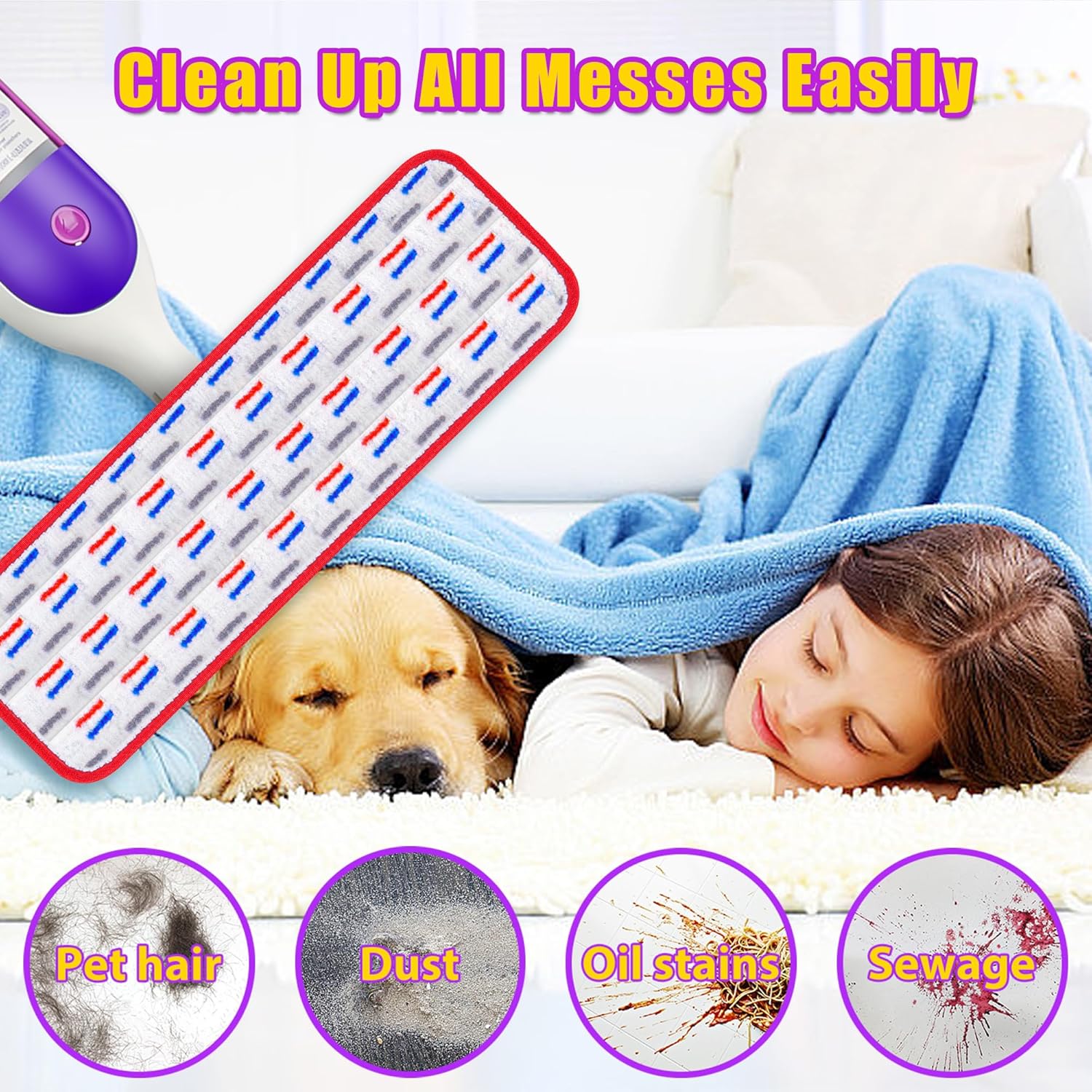 8 Pack Reusable Mop Pads for Swiffer PowerMop Spray Mops