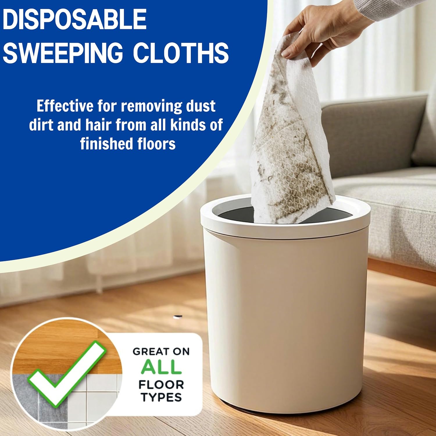 Peachicha Dry Sweeping Cloths Refills for Swiffer 80 Count Pack
