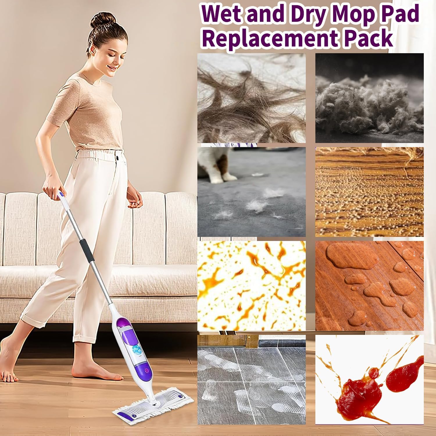 24 Pack Swiffer Power Mop Pads Refills - 14 Layer Microfiber Wet Dry Use