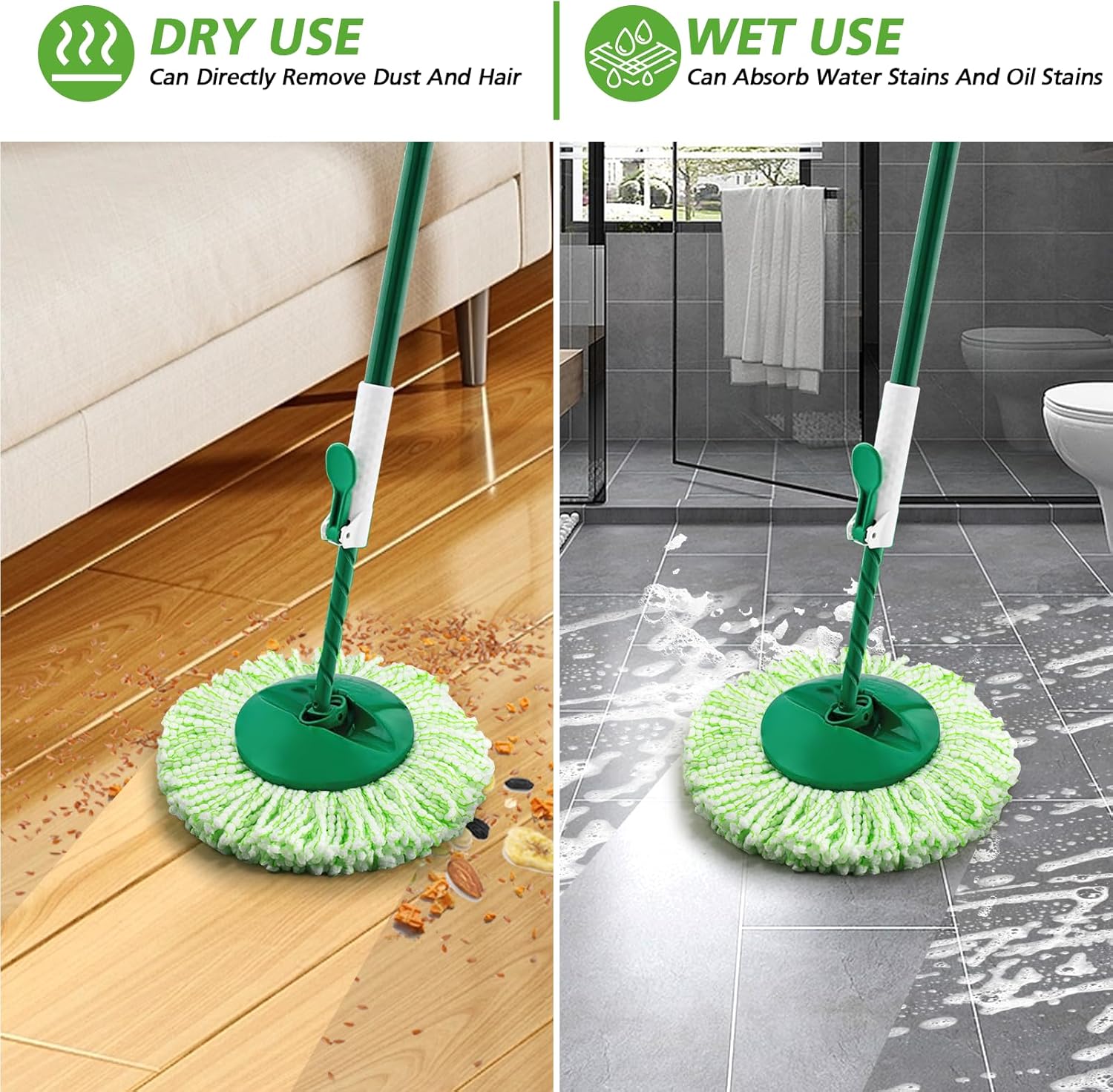 Zeekech 6 Pack Mop Head Refills for Libman Tornado Spin Mop