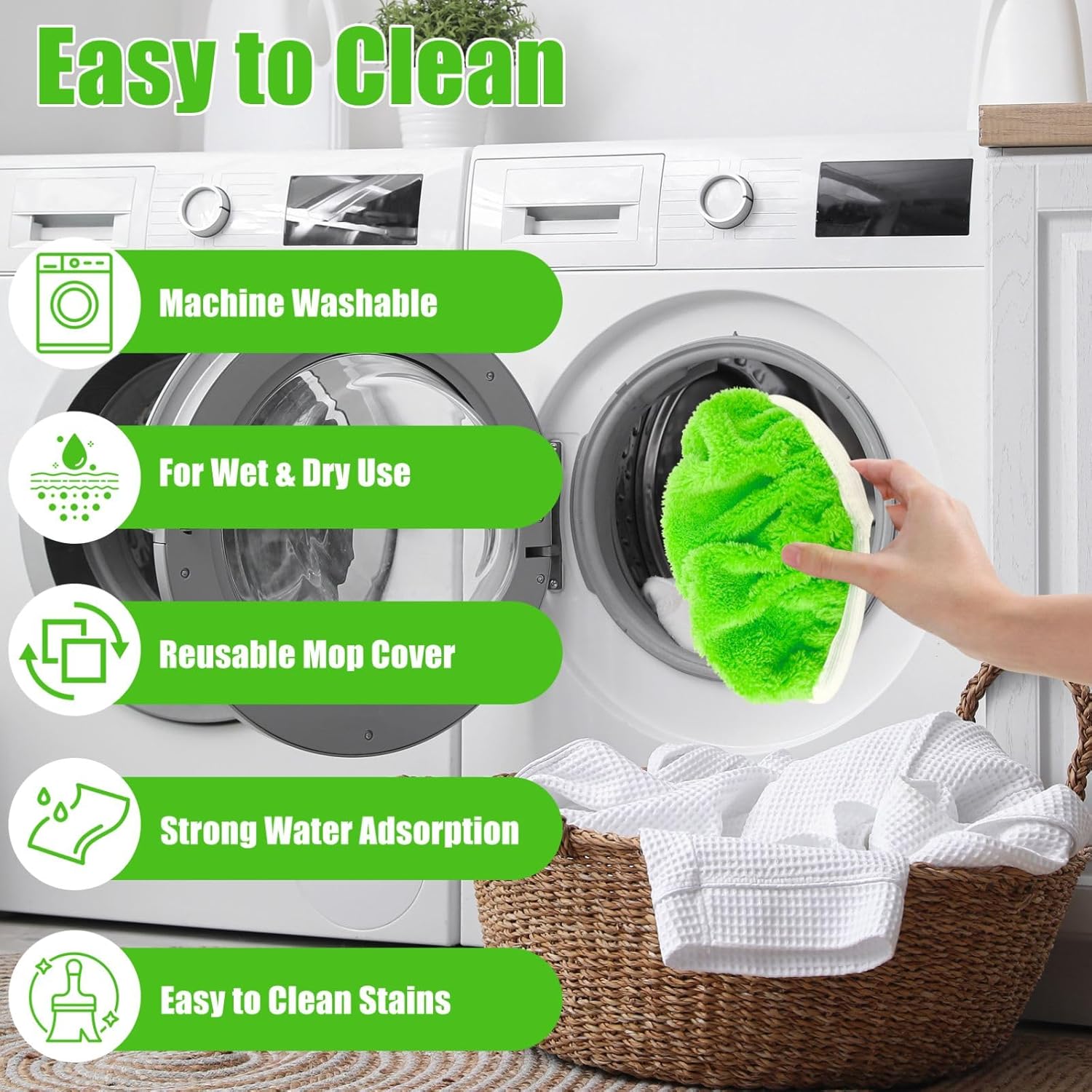 6 Pack Reusable Microfiber Mop Pads for Swiffer Sweeper 1