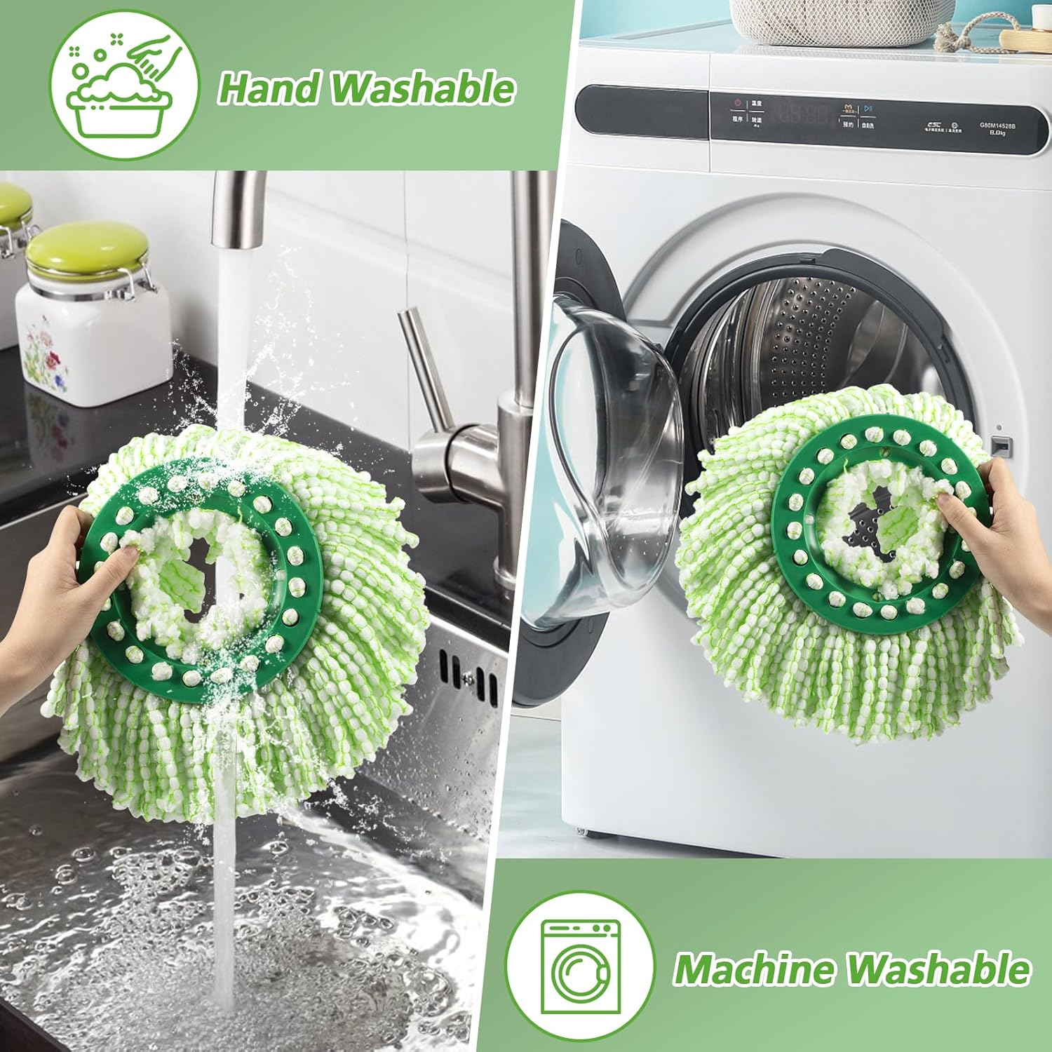 Zeekech 6 Pack Mop Head Refills for Libman Tornado Spin Mop