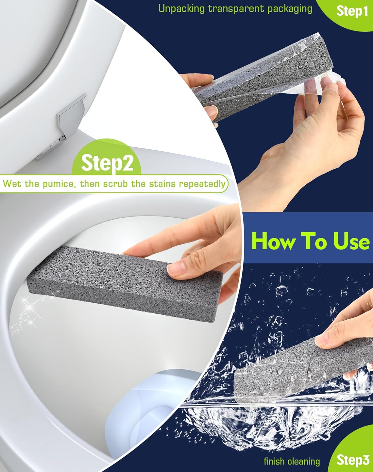 MARYTON Pumice Stone Toilet Cleaner 8 Count