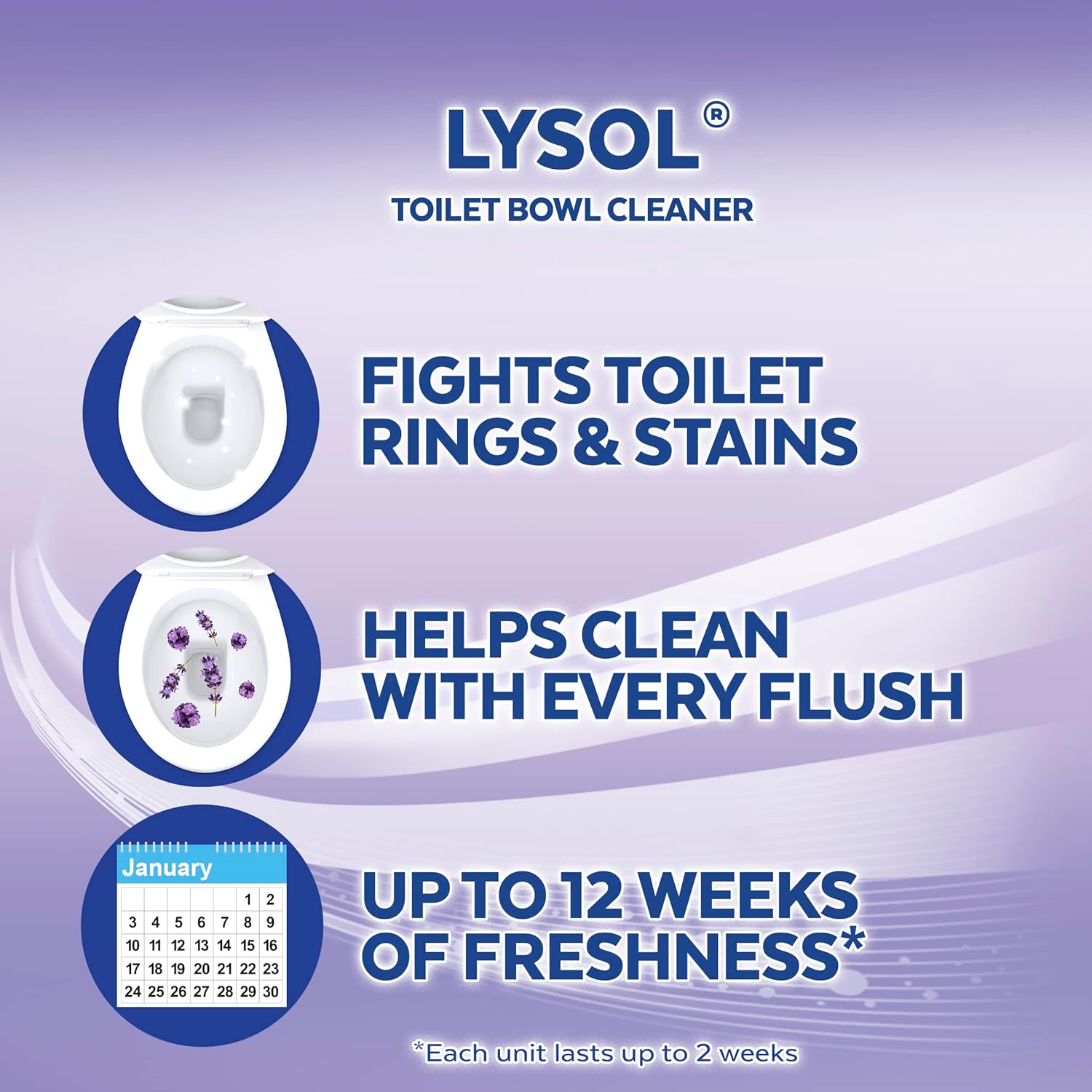 Lysol Toilet Bowl Cleaner Lavender Pack of 4