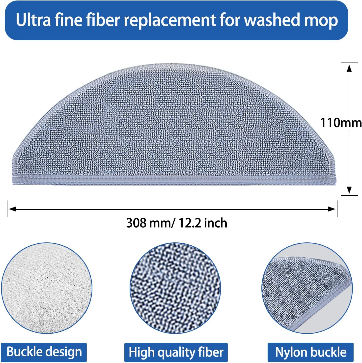 8 Pack Roborock Q10 Mop Pads Replacement Kit