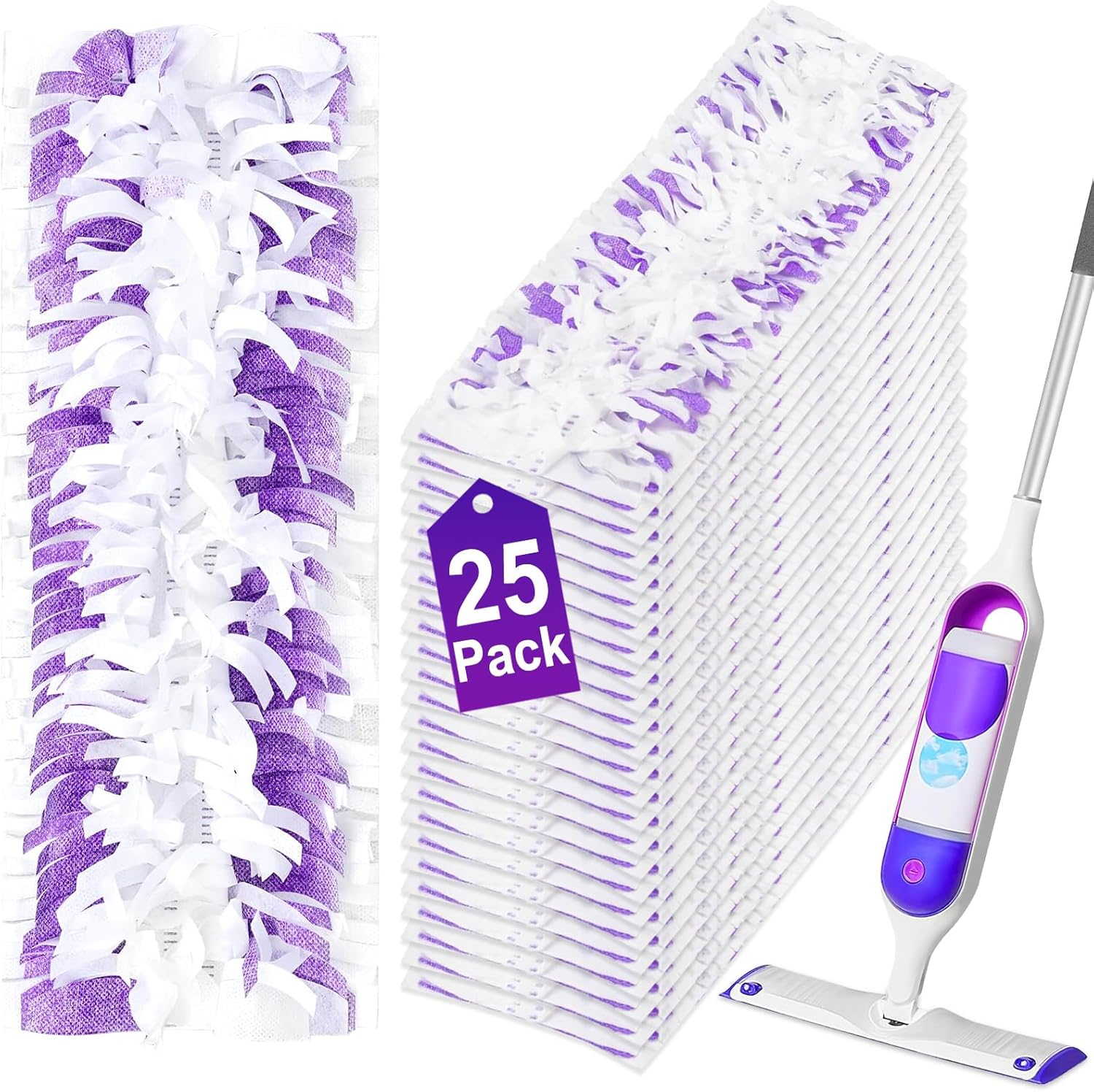 25 Pack Disposable Mopping Pads for Swiffer PowerMop