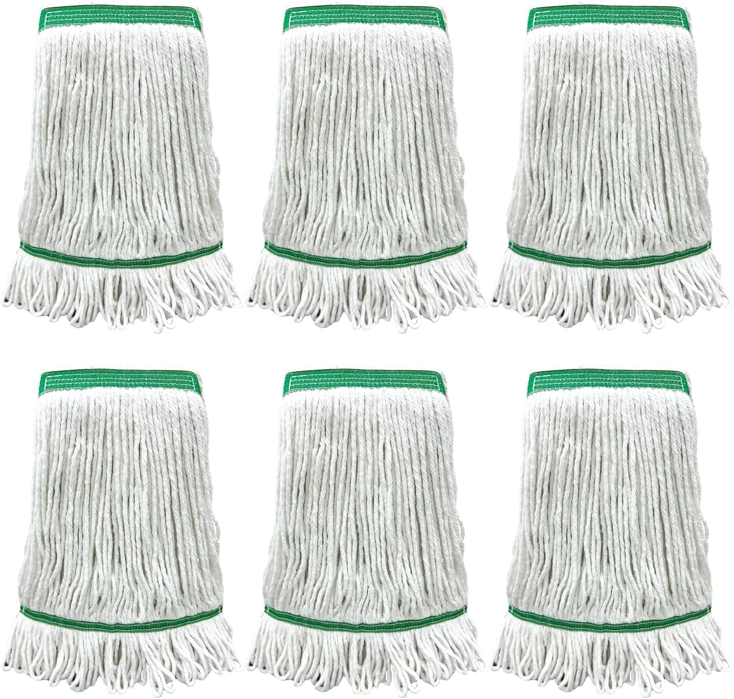 6 Pack Heavy Duty Mop Heads with Loop Ends
