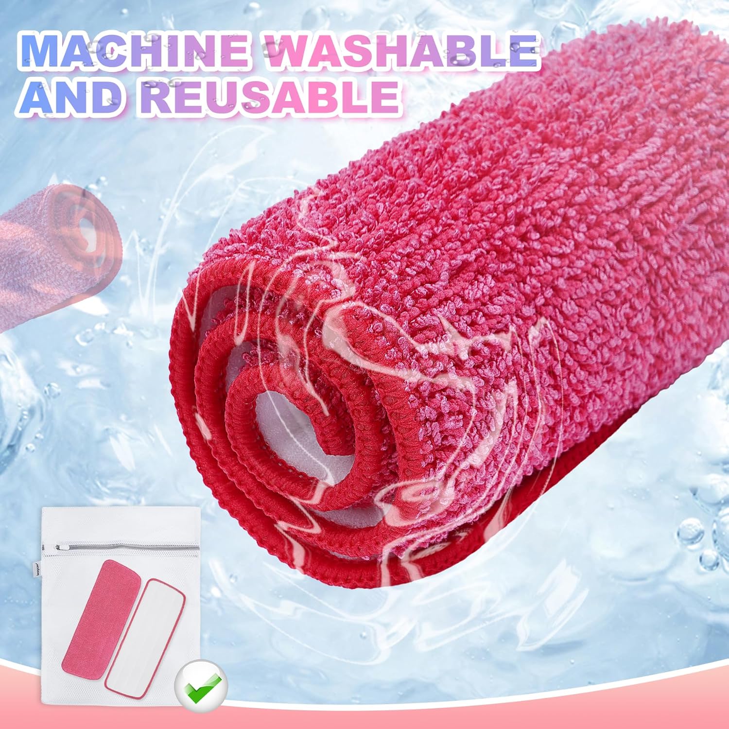 46 Pack Microfiber Mop Pads for Rubbermaid Reveal Spray Mop