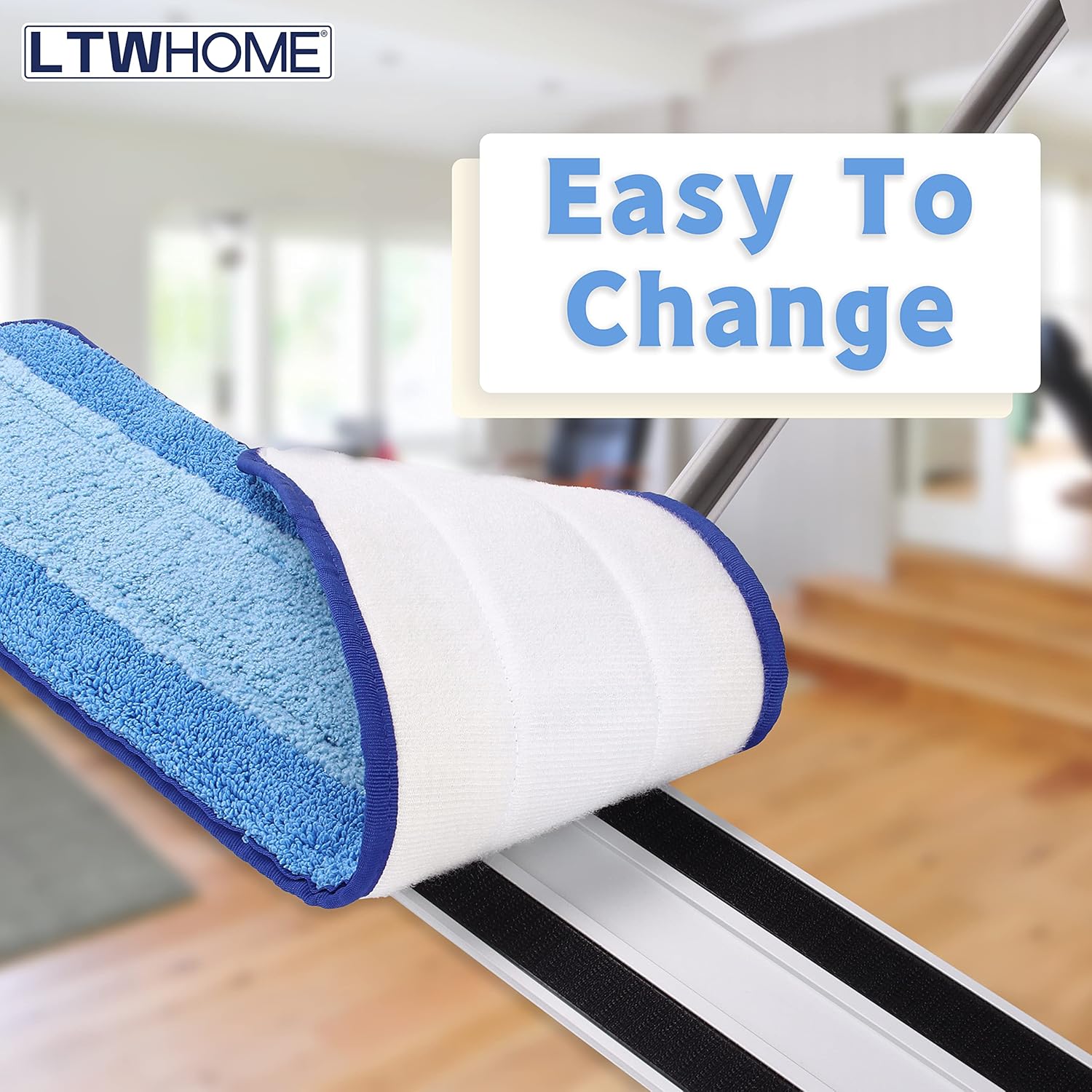 LTWHOME 24 Inch Microfiber Mop Pad Refill Pack of 6
