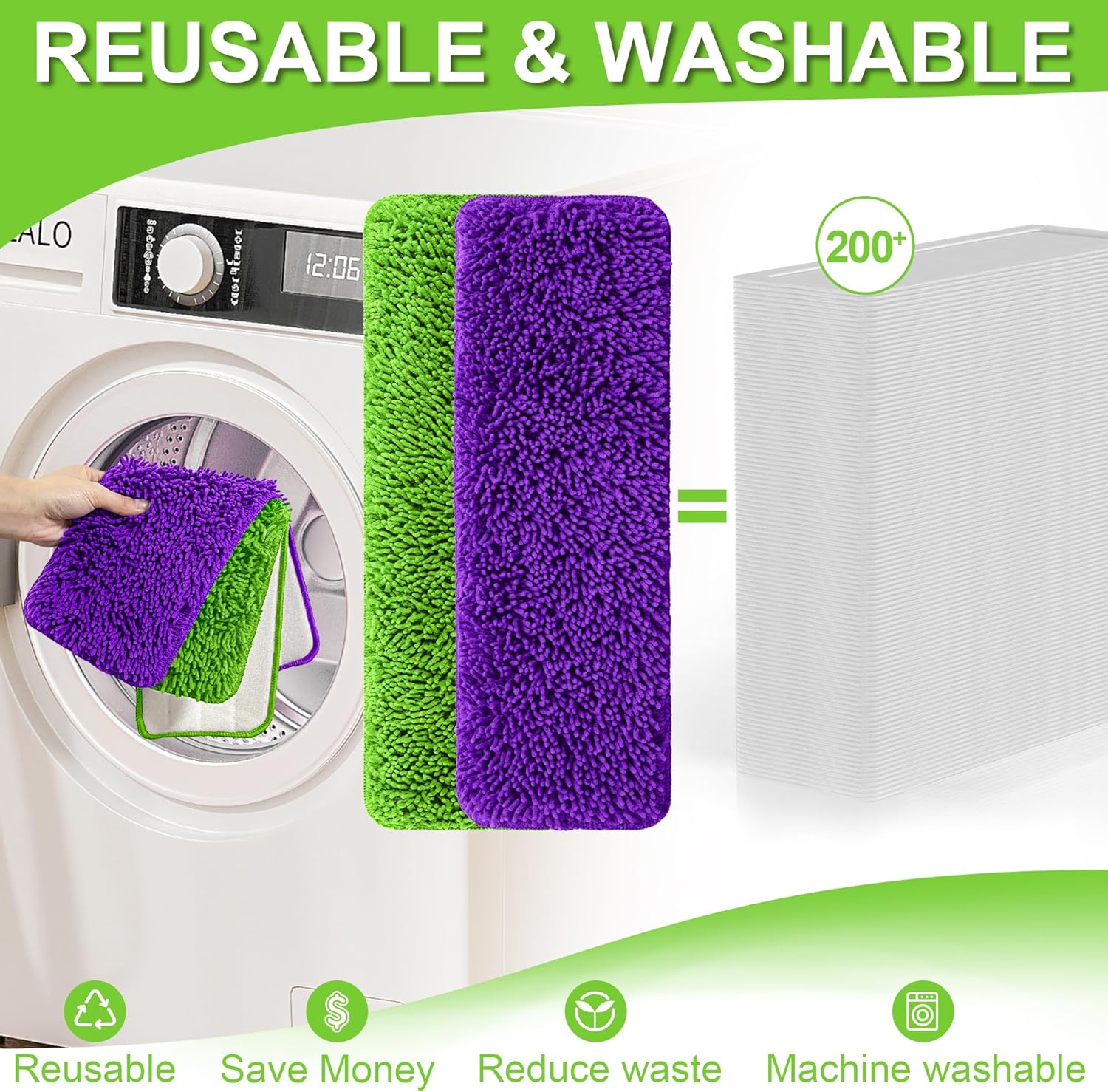 Aifacay Reusable Swiffer Mop Pads 6 Pack for 13-15 Spray Mop