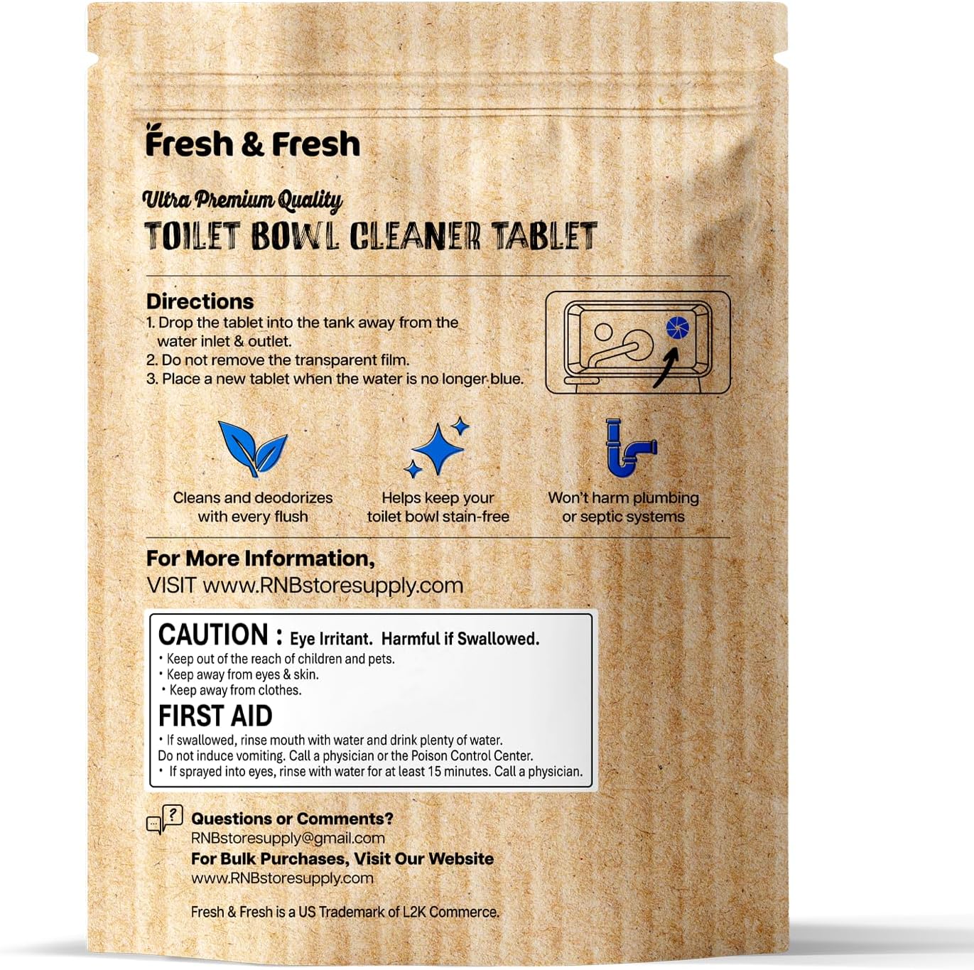 Fresh Fresh Toilet Bowl Cleaner Tablets 15pcs with Fresh Scent