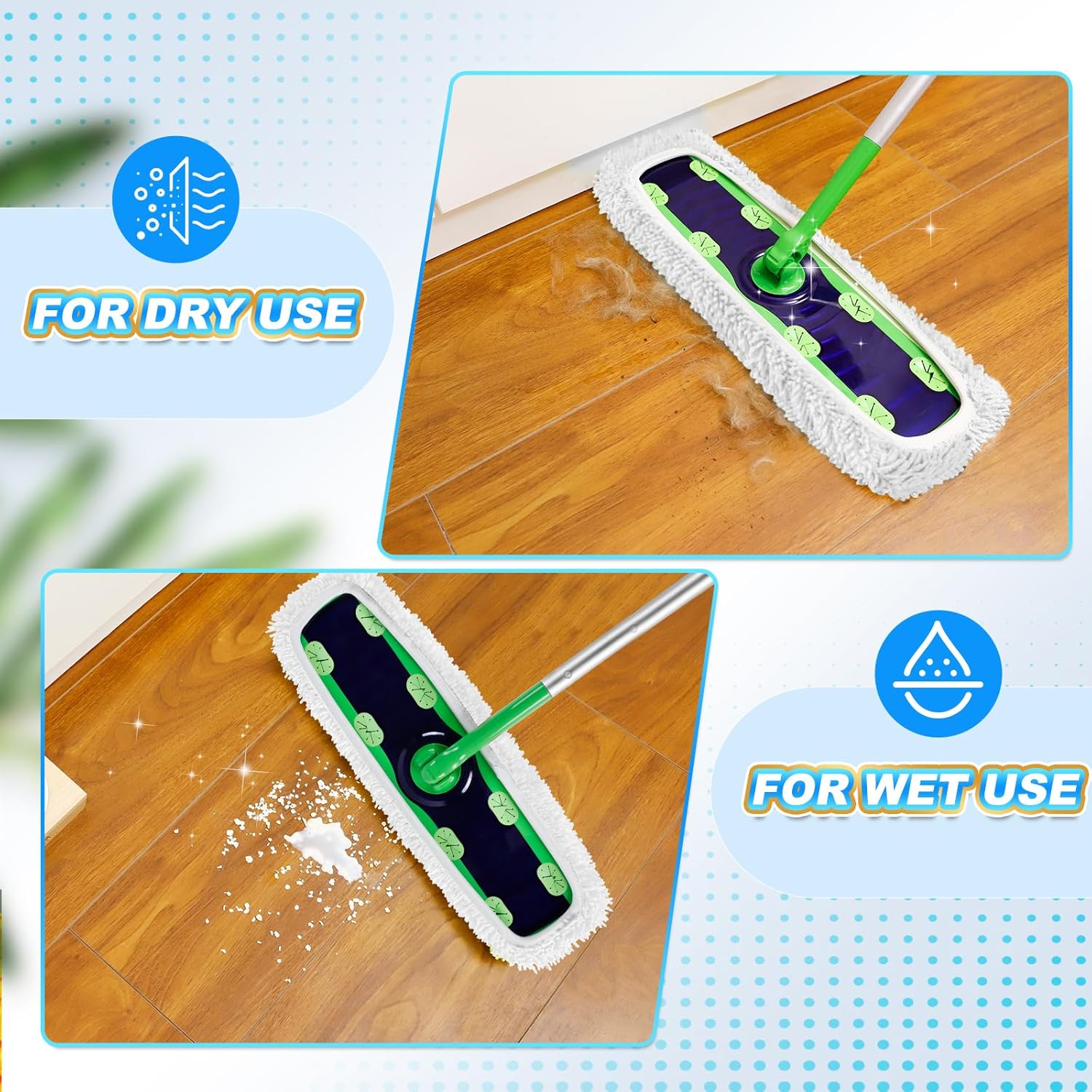 KEEPOW Reusable XL Mop Pads Refills 4 Pack