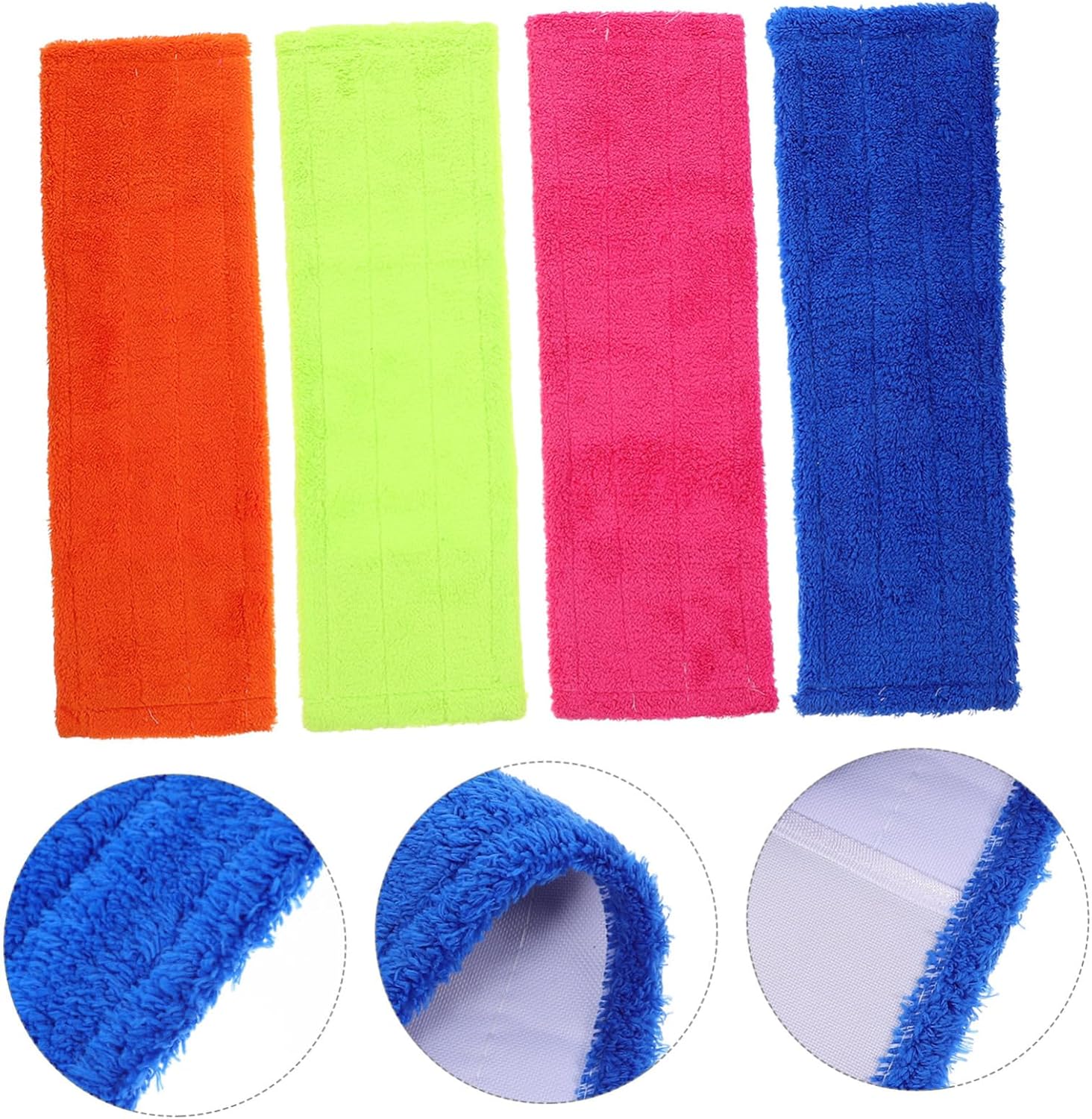 4pcs Coral Fleece Mop Pads Washable Reusable