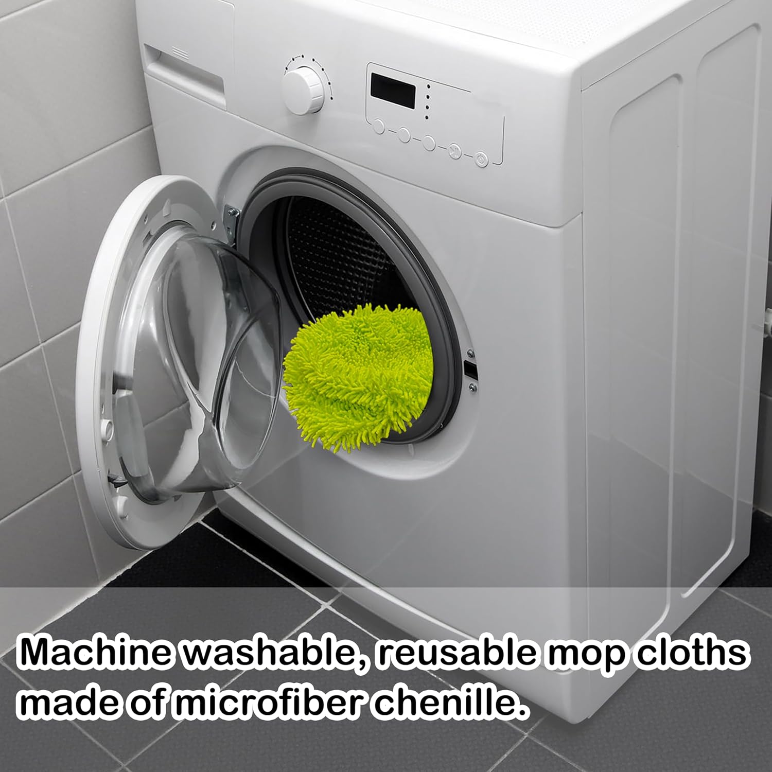 Rwotlls Reusable Microfiber Mop Pads 4 Pack Green